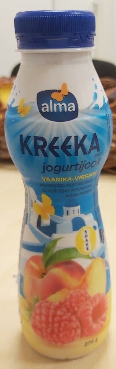 alma Kreeka Stiilis Jogurtijook Vaarika Virsiku packshot