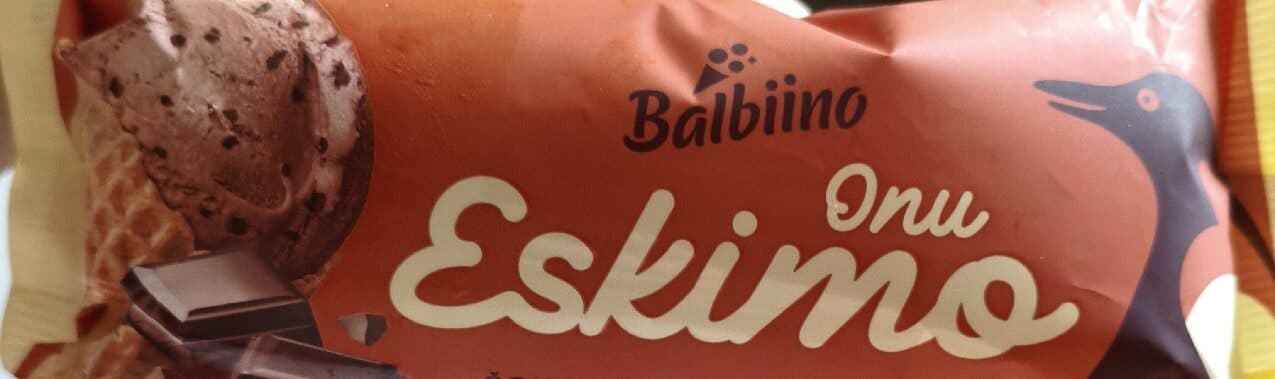 Balbiino Onu eskimo šokolaadi-koorejäätis šokolaaditükkidega packshot
