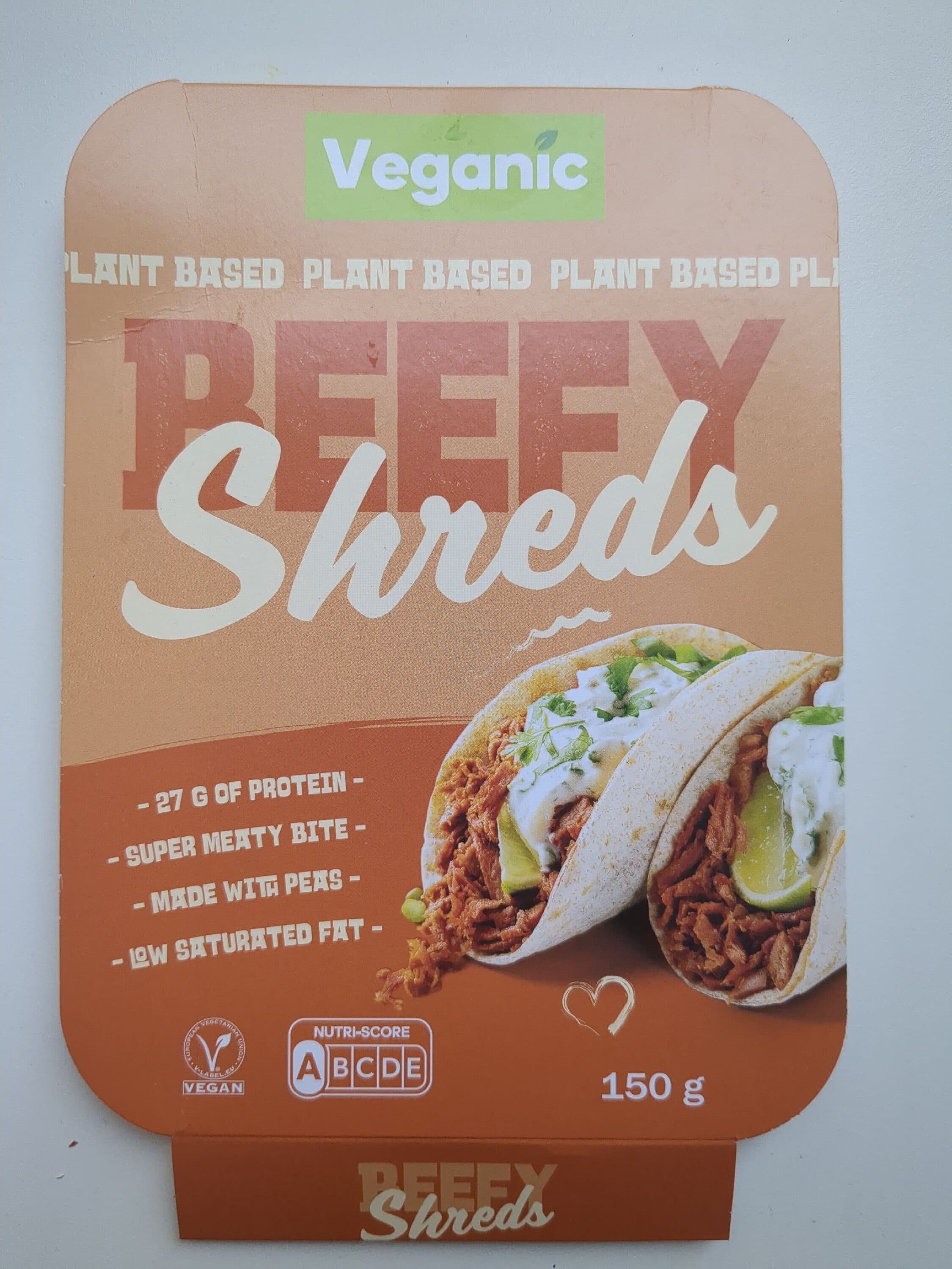 Veganic Plant-based beefy shreds packshot