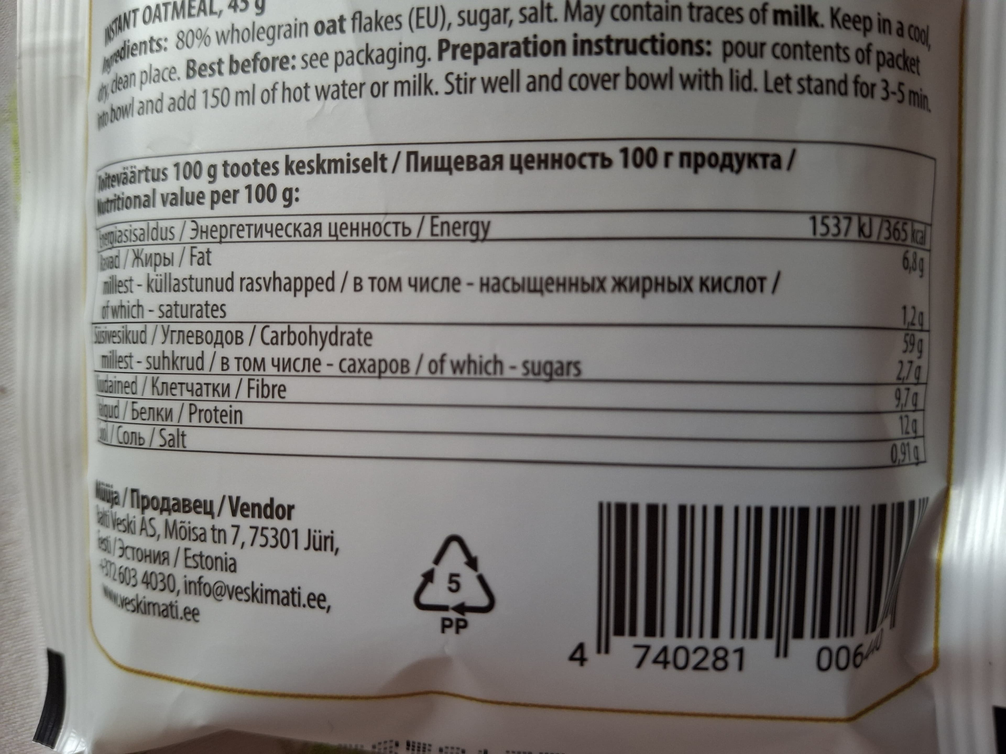 Open Food Facts 4740281006440 packshot