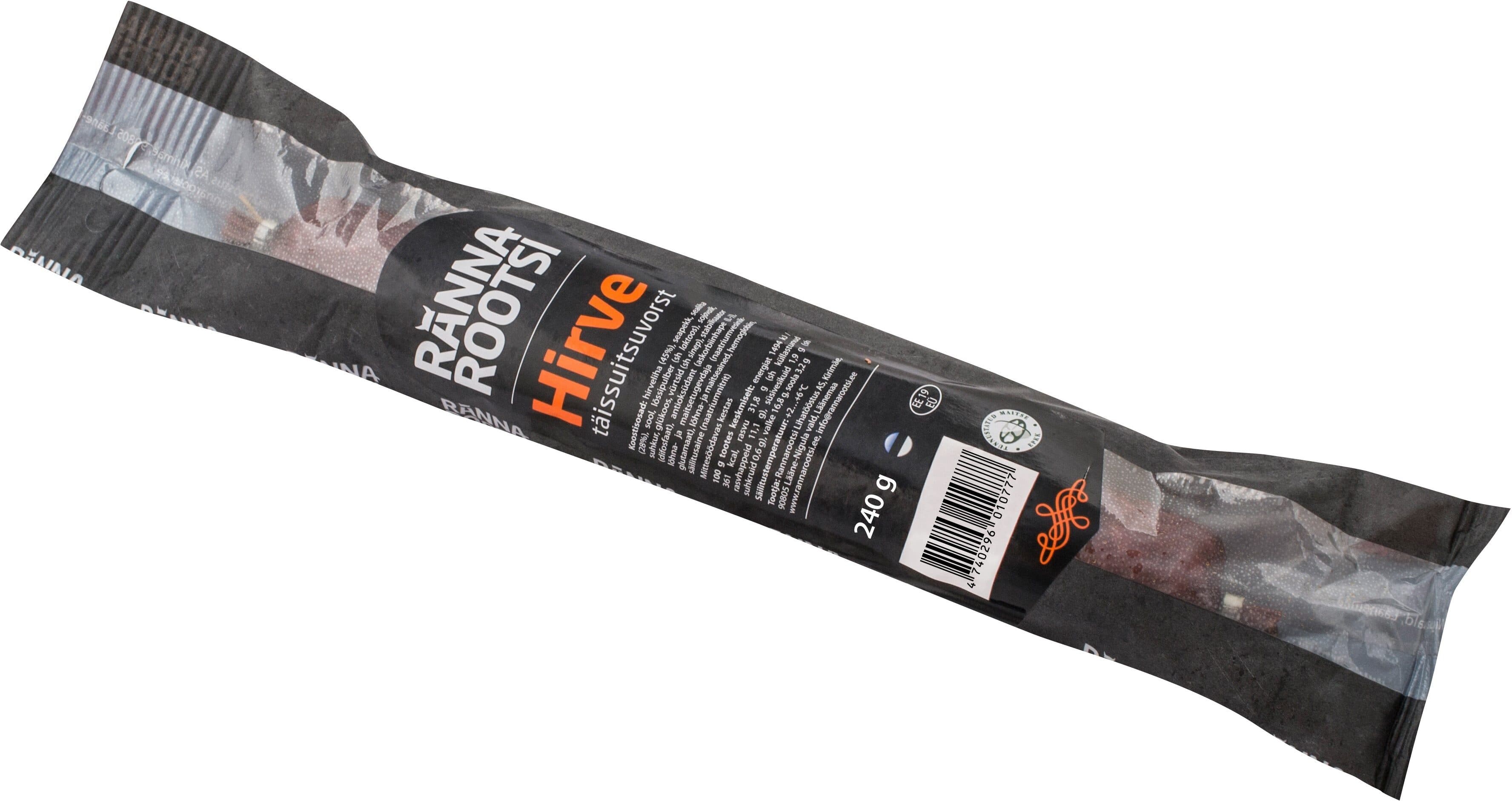 Rannarootsi Full smoked deer sausage packshot