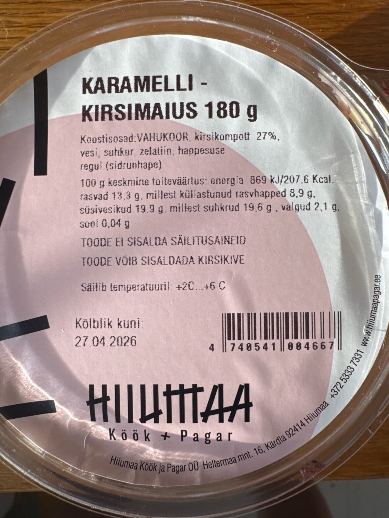 Hiiumaa Köök + Pagar Karamelli Kirsimaius packshot