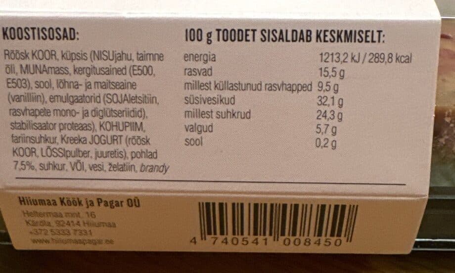 Hiiumaa Köök + Pagar Karamellipohlakook packshot