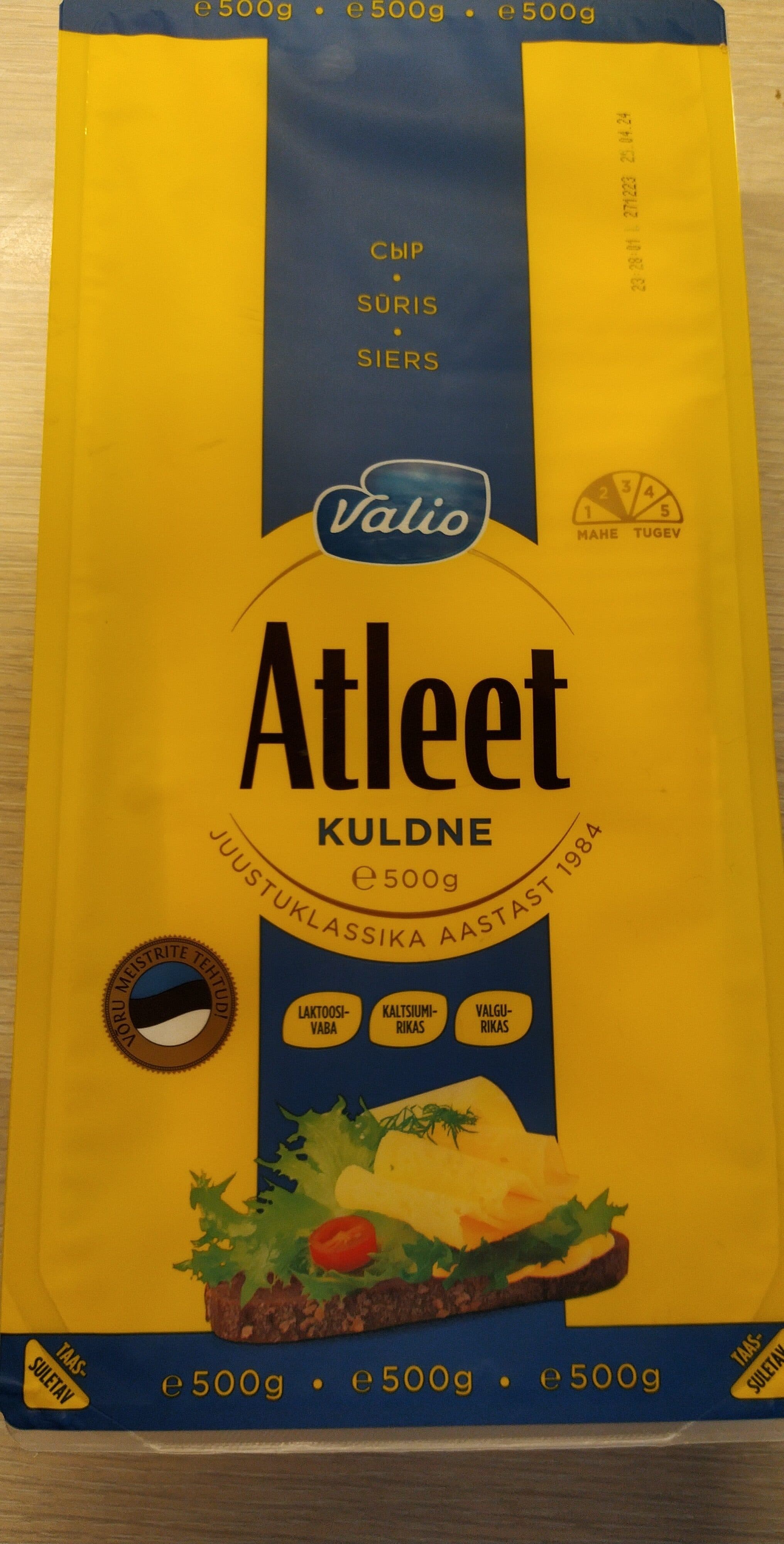 Valio Juust Atleet kuldne packshot