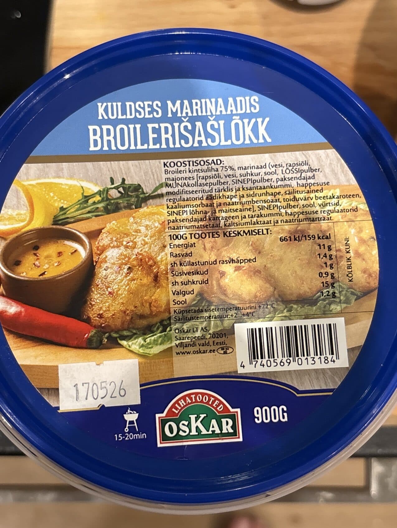 Oskar Kuldses Marinaadis Broilerišašlõkk packshot