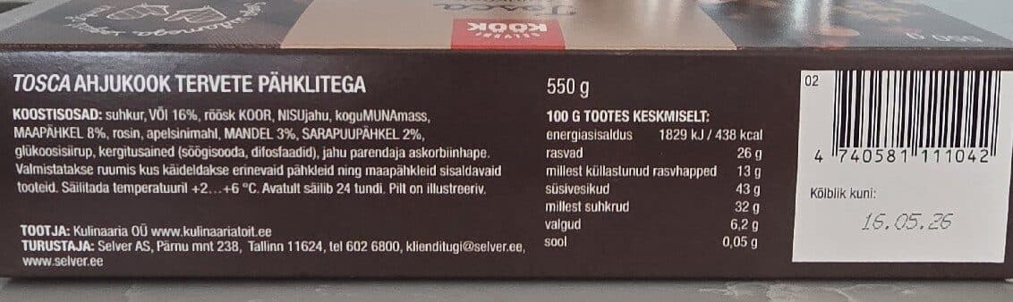Selveri Köök Tosca Ahjukook Pähklitega packshot