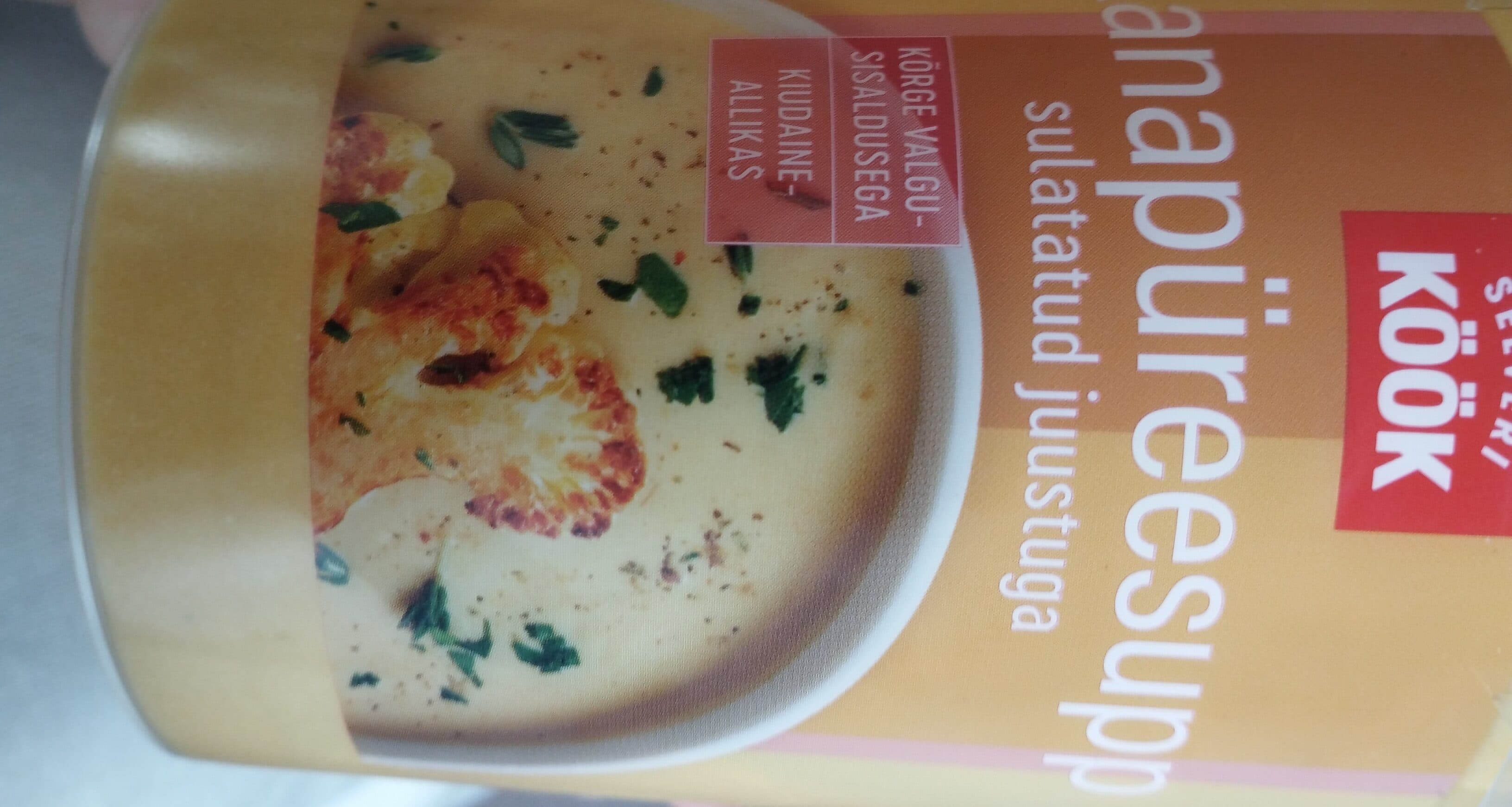 Selveri köök Kanapüreesupp sulatatud juustuga packshot