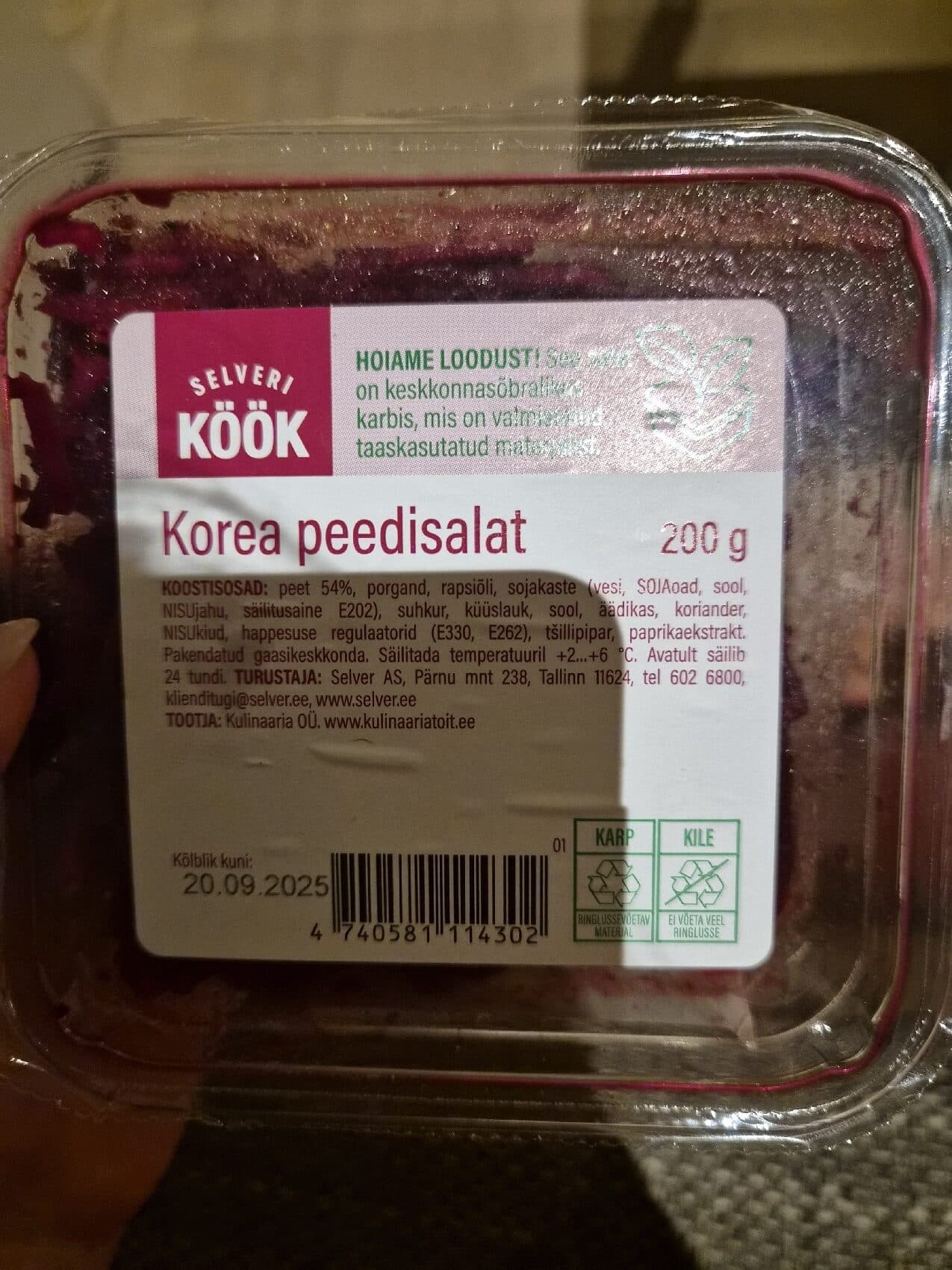 Selveri Köök Korean Beetroot Salad packshot