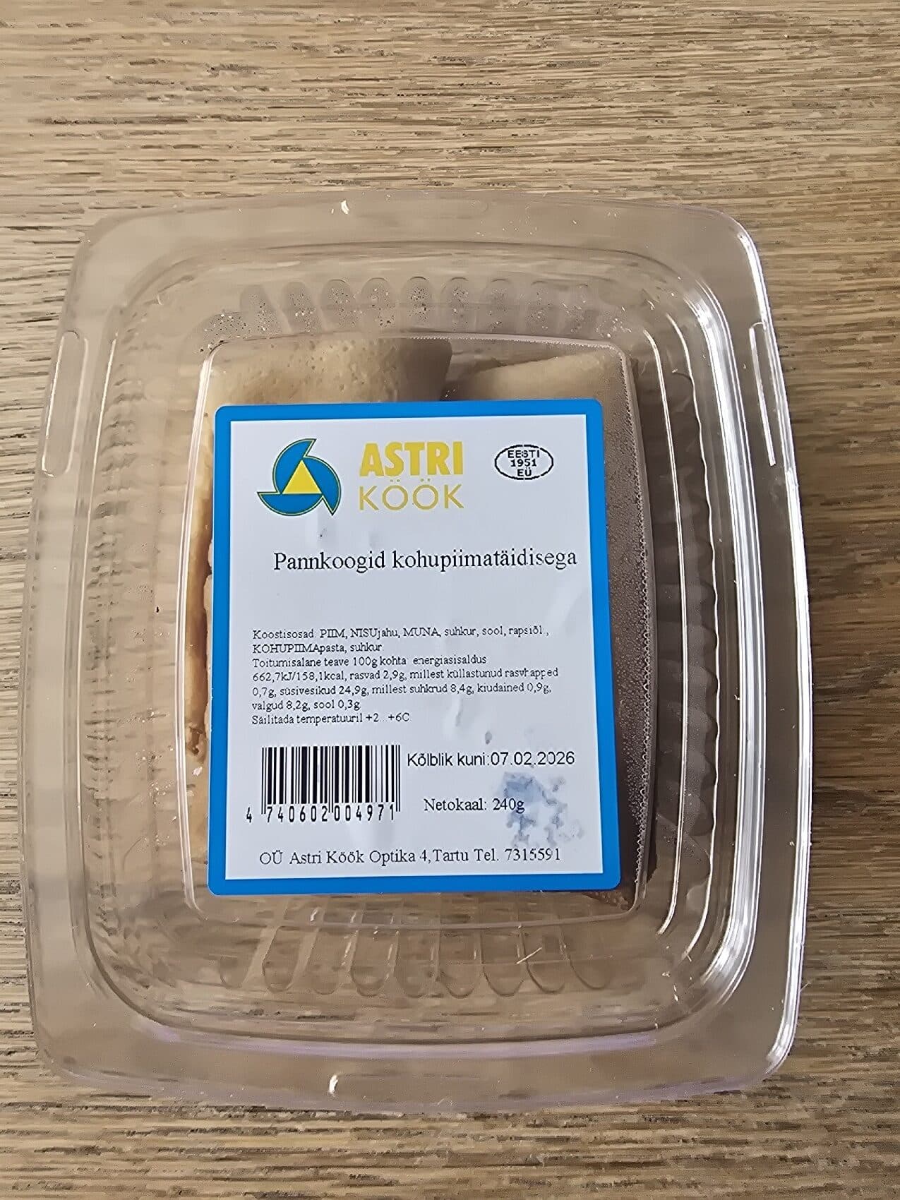 Astri Köök Pannkoogid Kohupiimatäidisega packshot