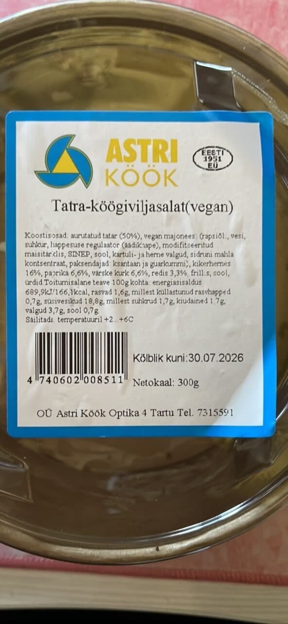 Astri Köök Tatra-köögiviljasalat(vegan) packshot