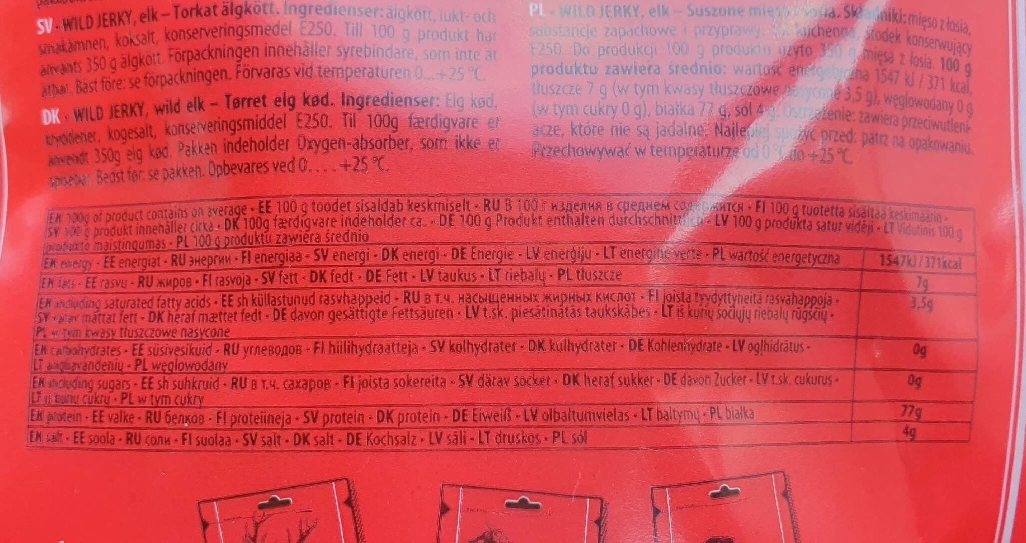 LinnAmäe Wild Elk Jerky packshot