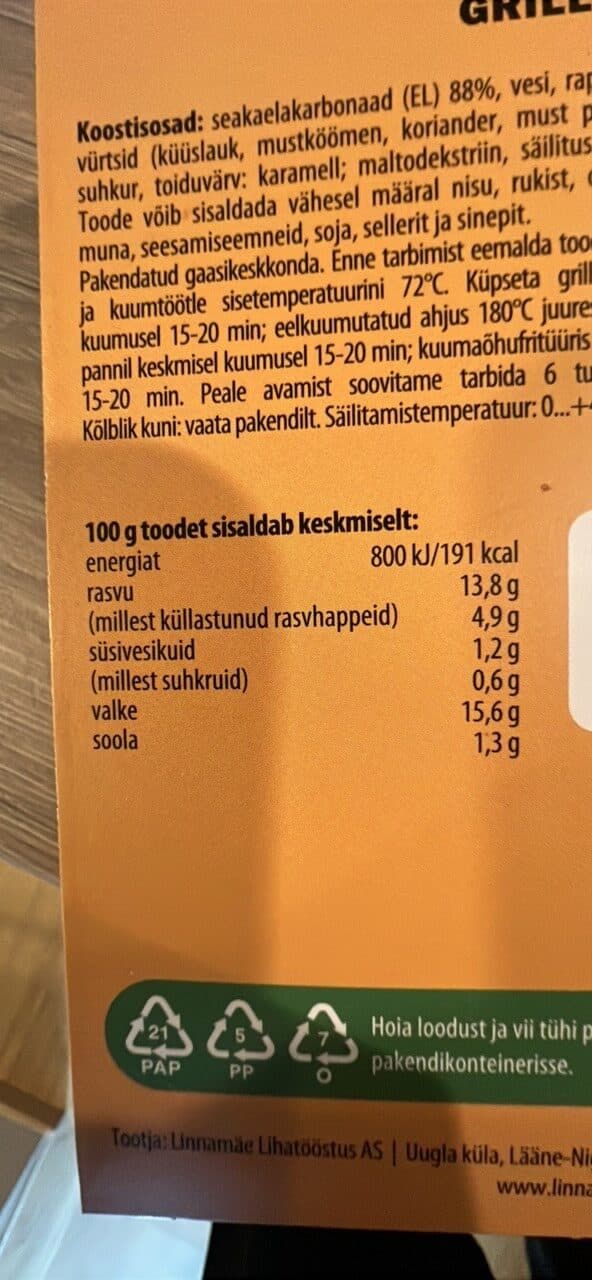 LINNAMÄE ORU KANDI GRILL-LIHA packshot