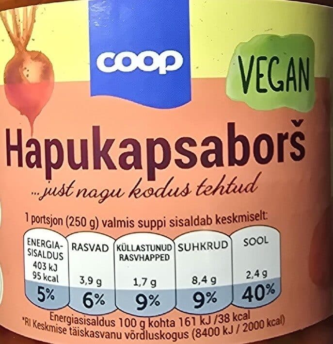 COOP Hapukapsaborš packshot