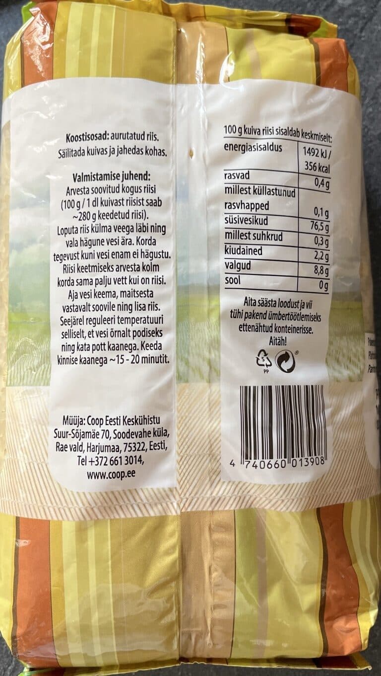 Säästu Aurutatud riis packshot