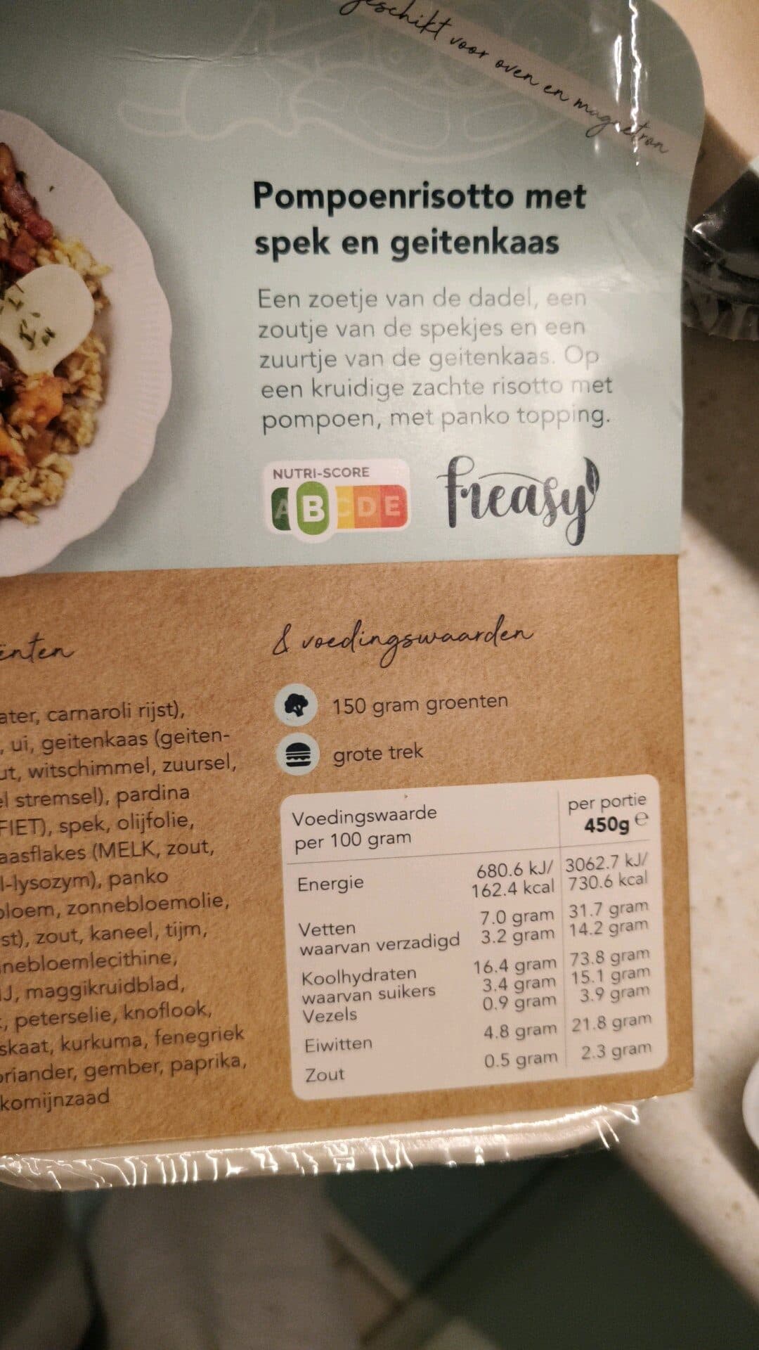Pompoenrisotto met spek en geitenkaas packshot