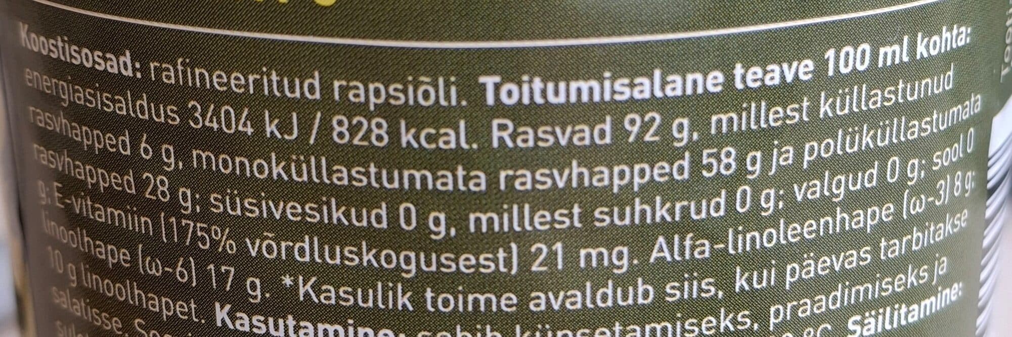 Olivia Eesti Rapsiõli packshot