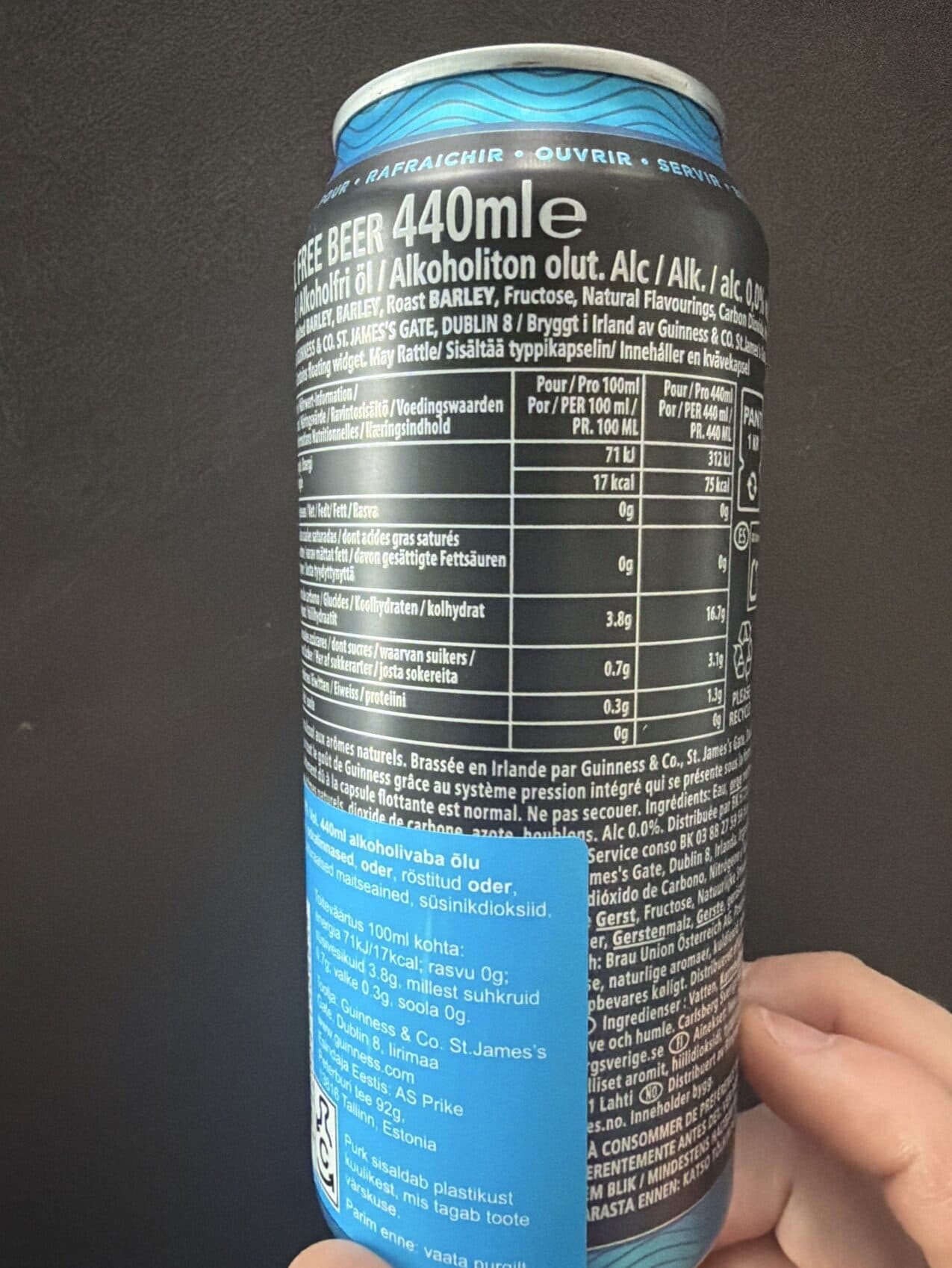 Guinness Draught 0% packshot