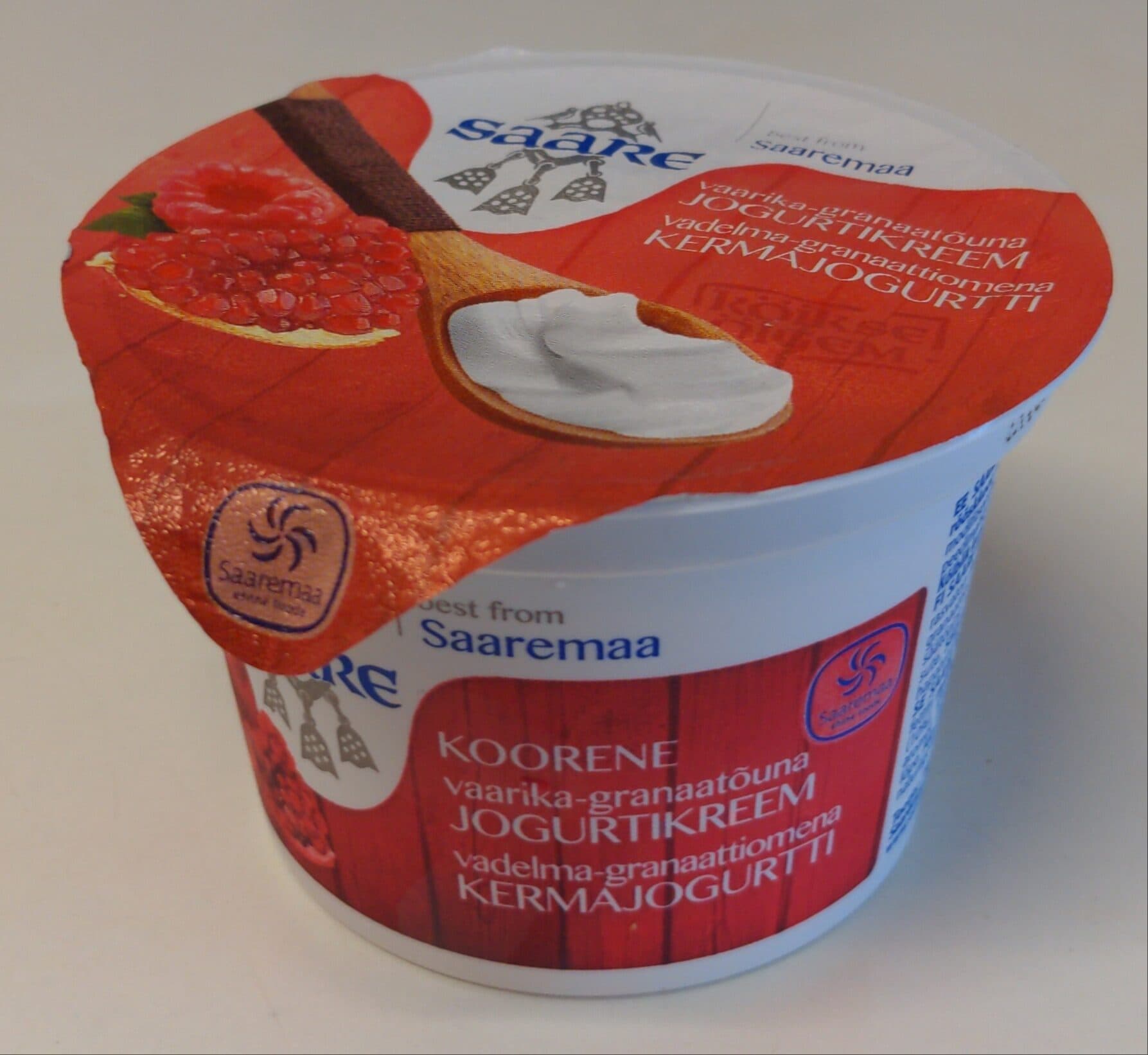 Saare Vadelma-granaattiomenakermajogurtti packshot