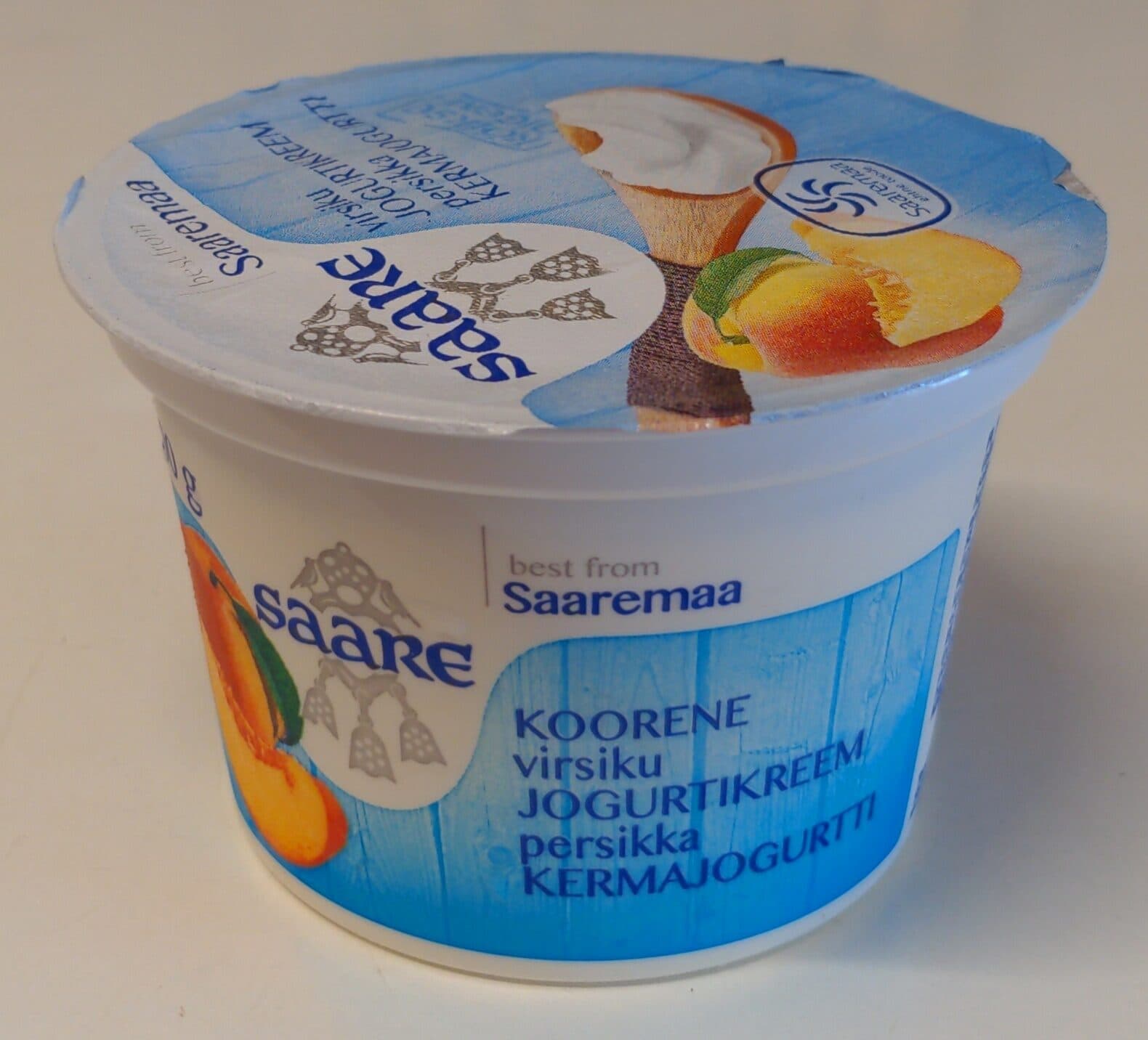 Saare Persikkakermajogurtti packshot