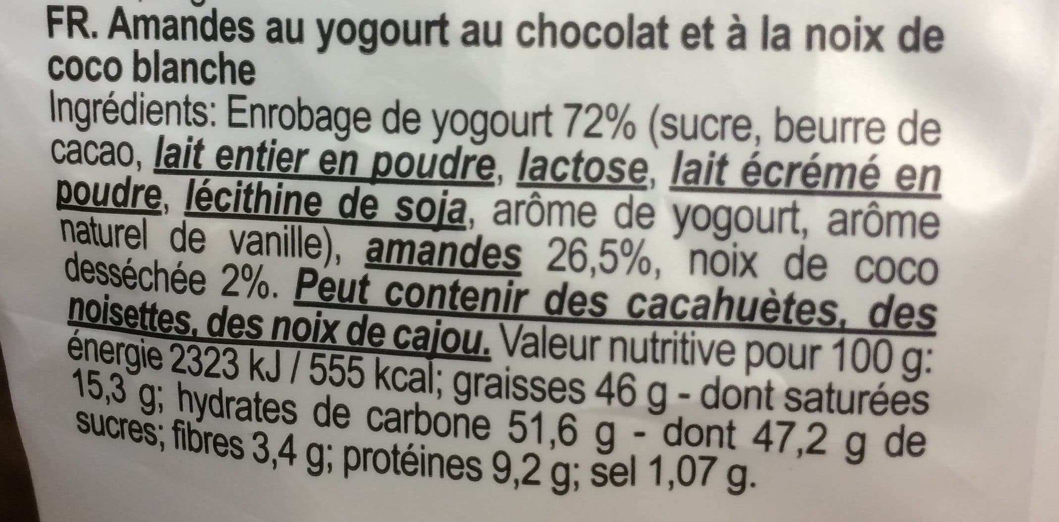 Open Food Facts Almonds in yoghurt and coconut packshot