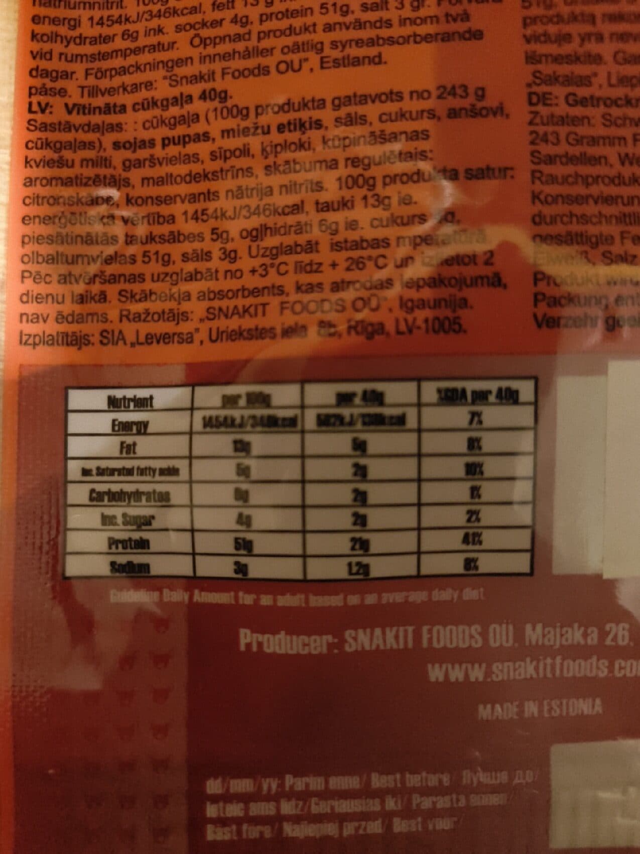 Snackit Pork Jerky packshot