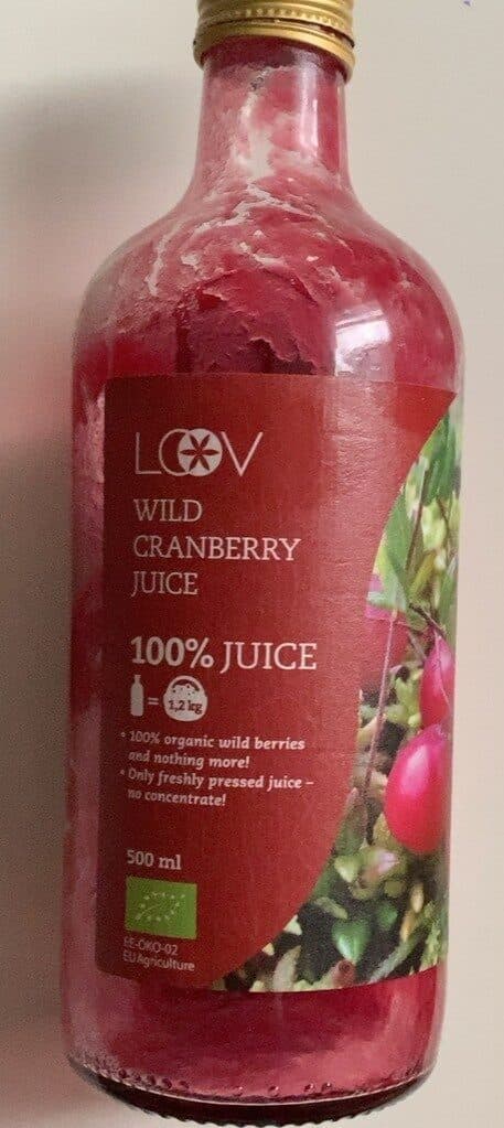 Loov Wild cranberry juice packshot