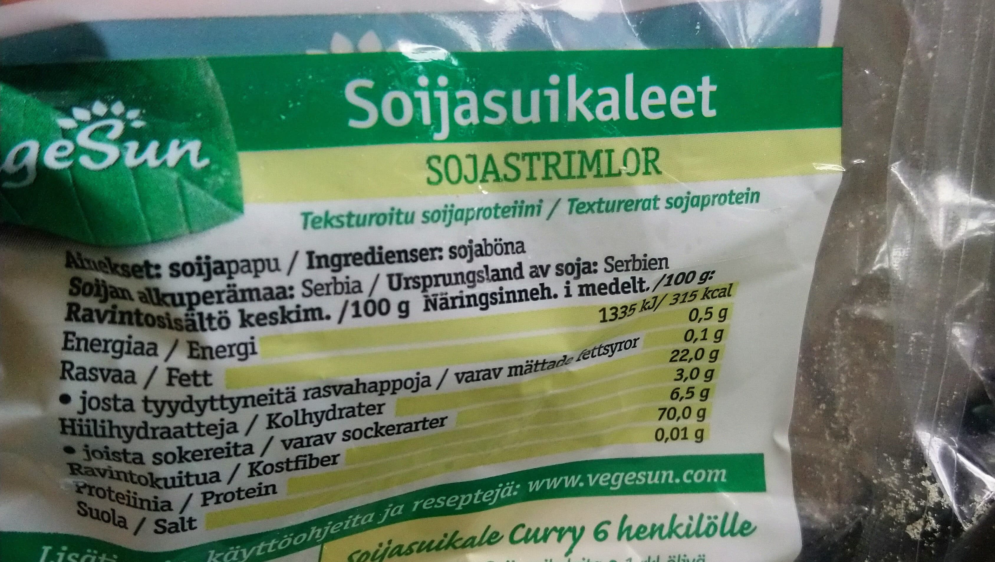 vegeSun soija-suikaleet packshot