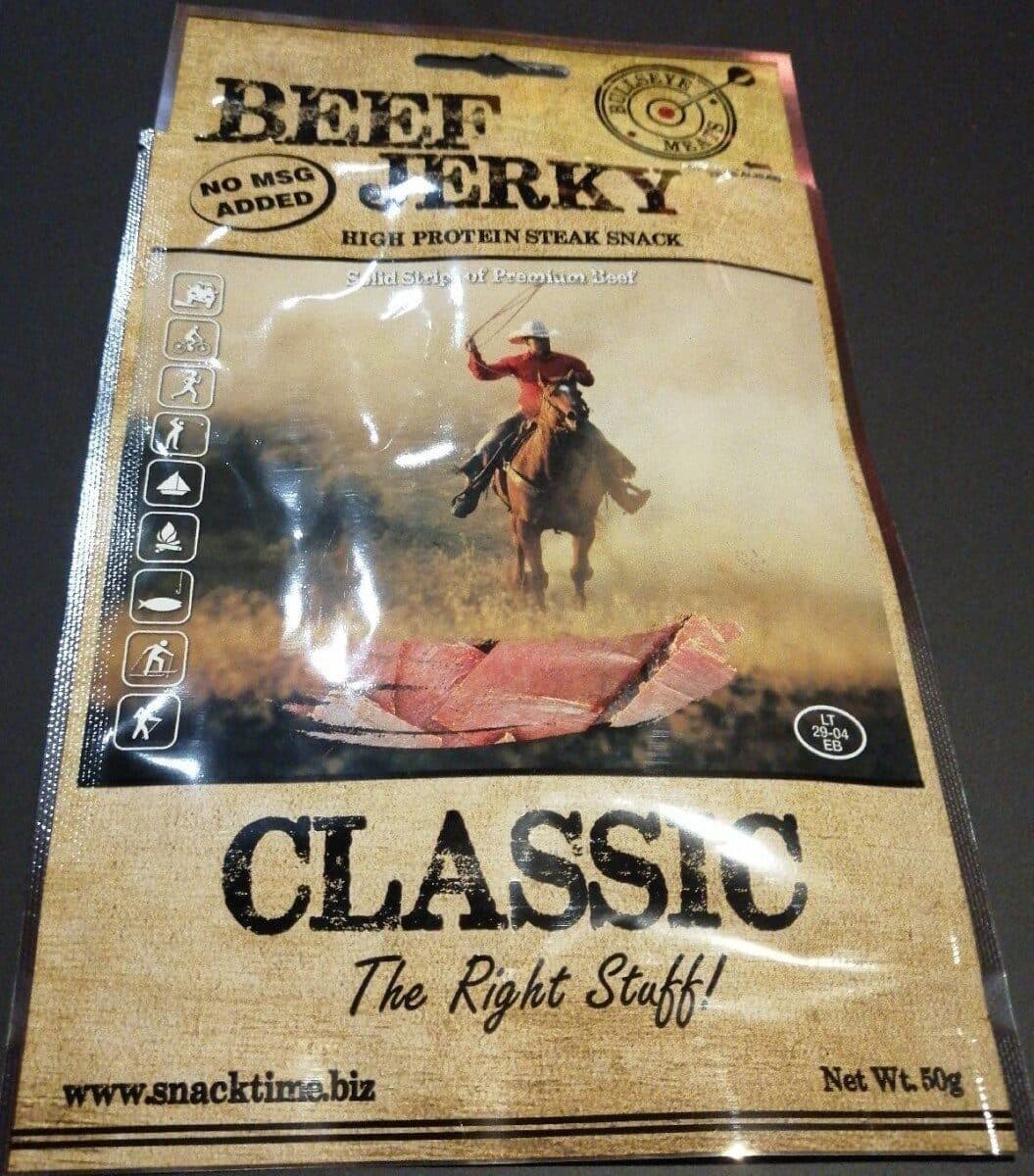 Bullseye Meats Classic High Protein Steak Snack packshot