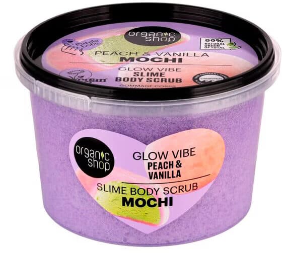 Organic Shop Peach & Vanilla Mochi Glow Vibe Slime Bodyscrub packshot