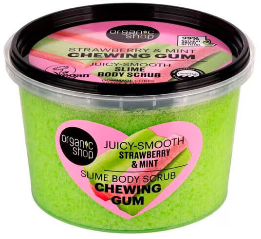 Open Food Facts Organic Shop Strawberry & Mint Chewing Gum Juicy-Smooth Slime Bodyscrub packshot