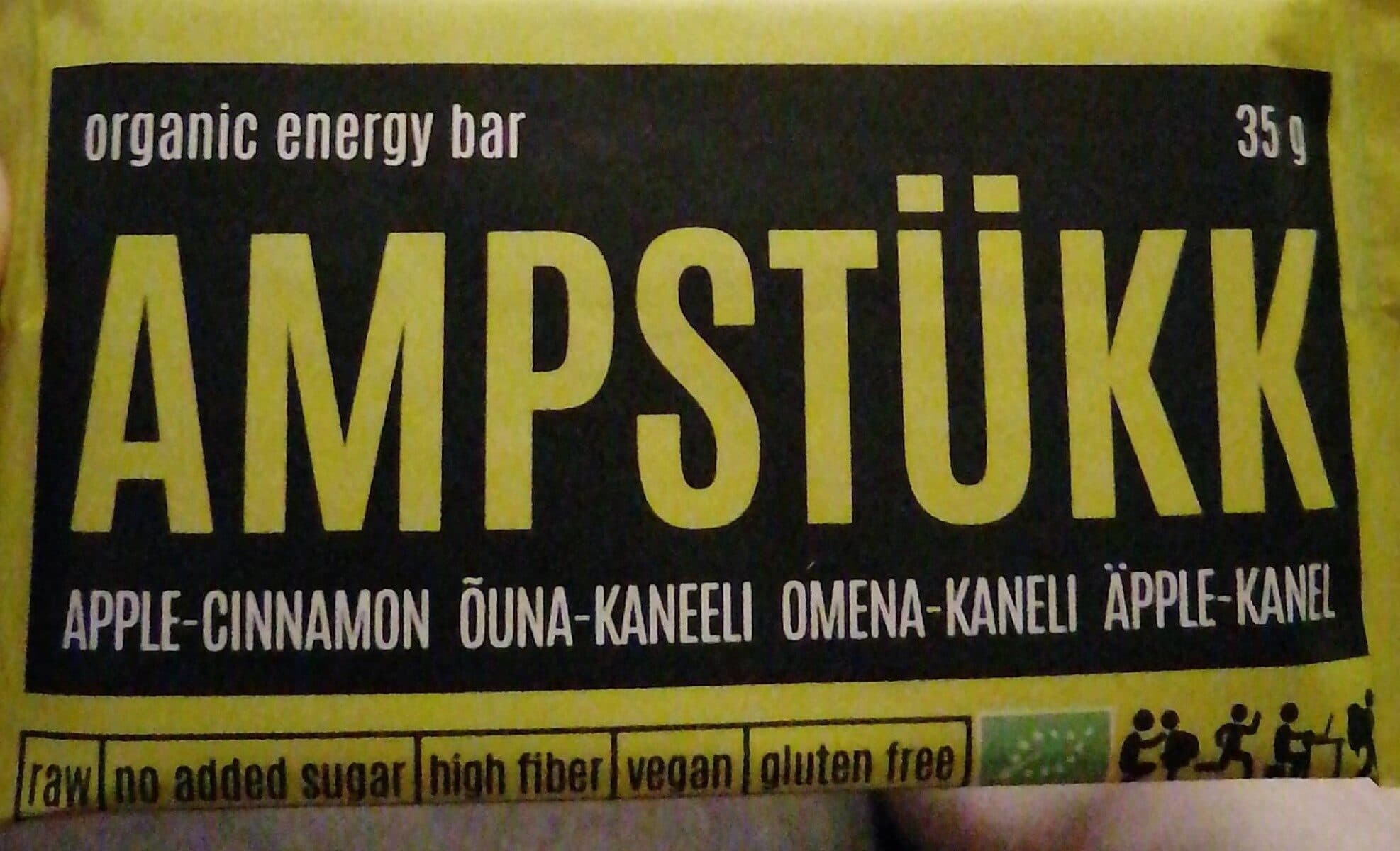 Apple-cinnamon organic energy bar packshot