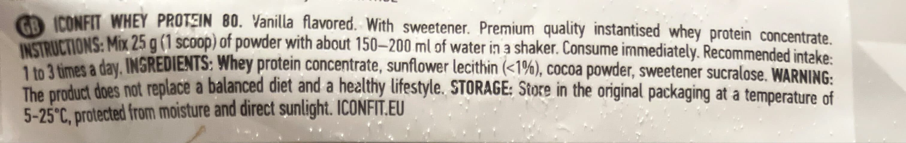 Iconfit Whey protein 80 vanilla packshot