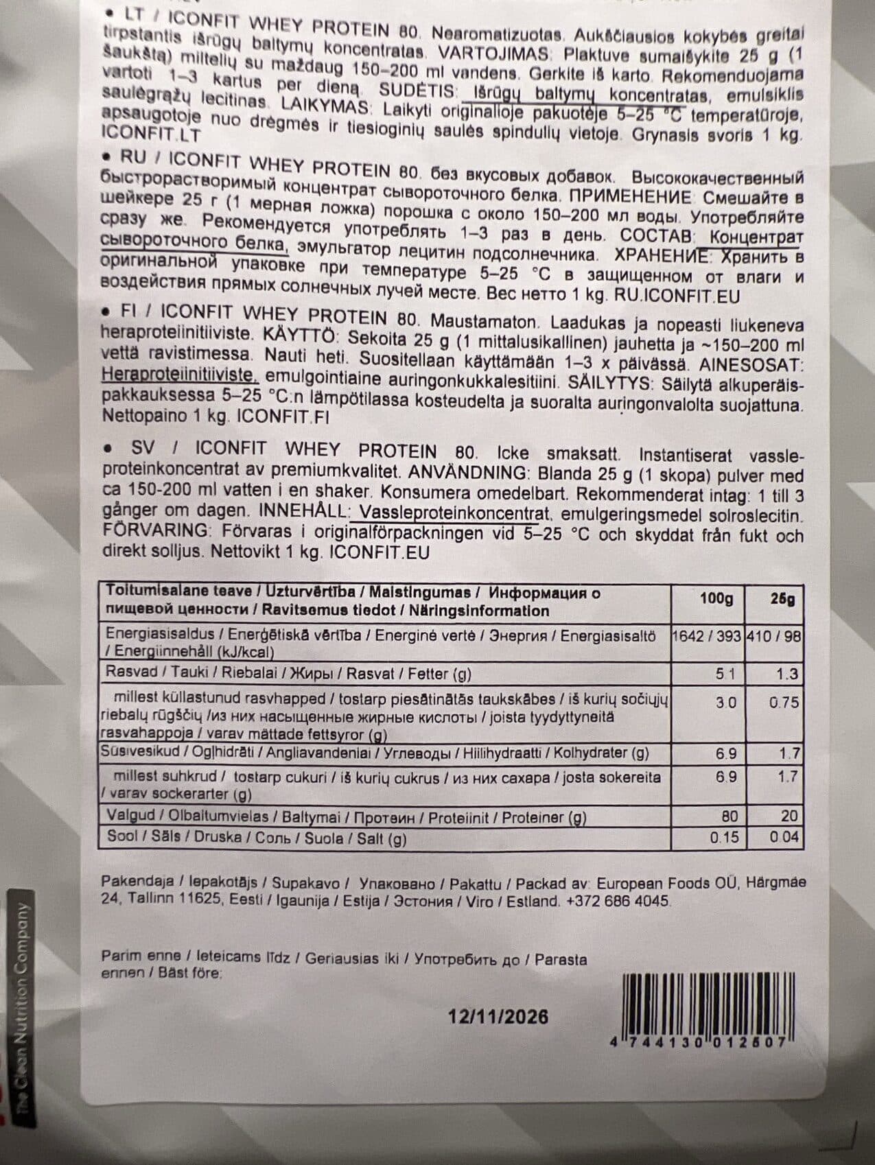 Iconfir Whey Protein Unflavoured packshot