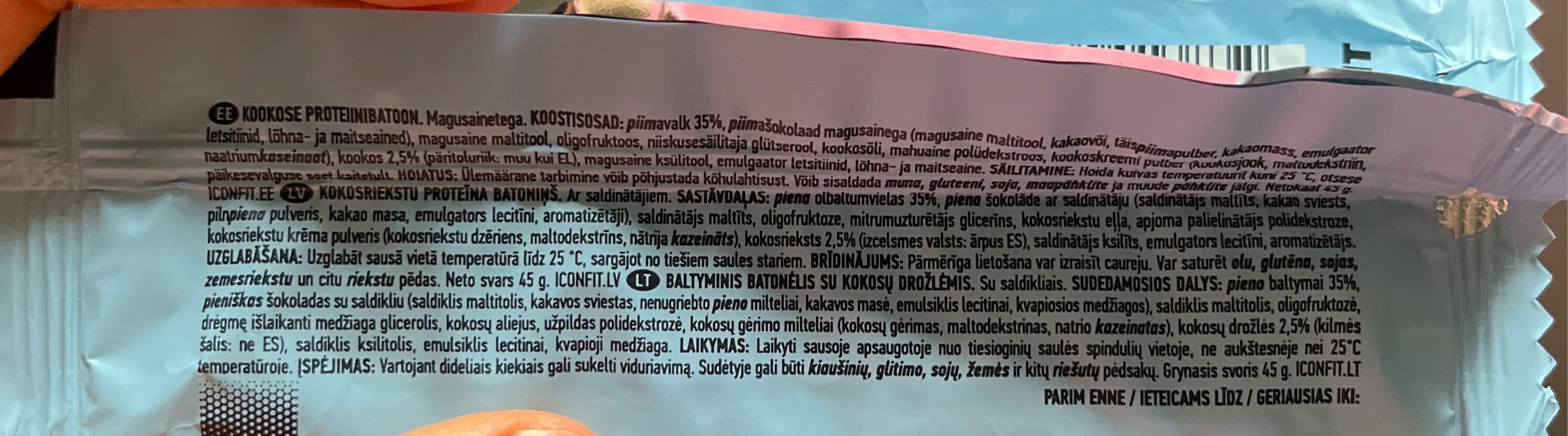 Iconfit Iconbar Protein Bar With Coconut packshot