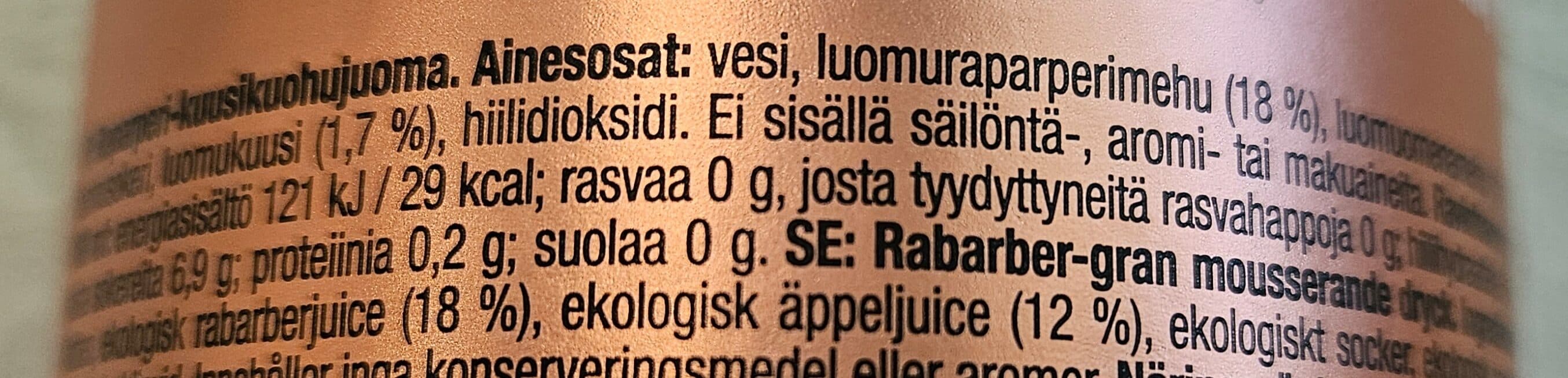 Öun Raparperi-kuusikuohujuoma packshot