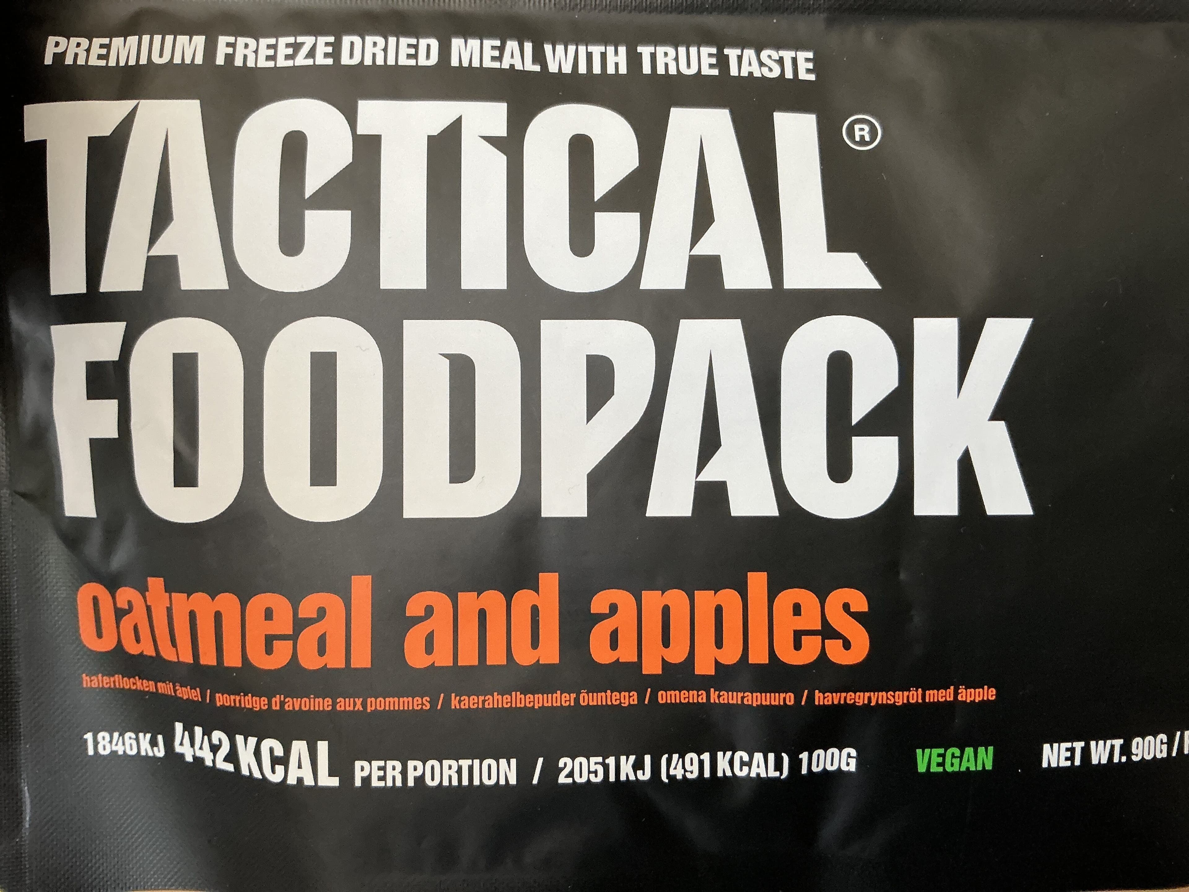 Tactical Foodpack Oatmeal and Apples packshot