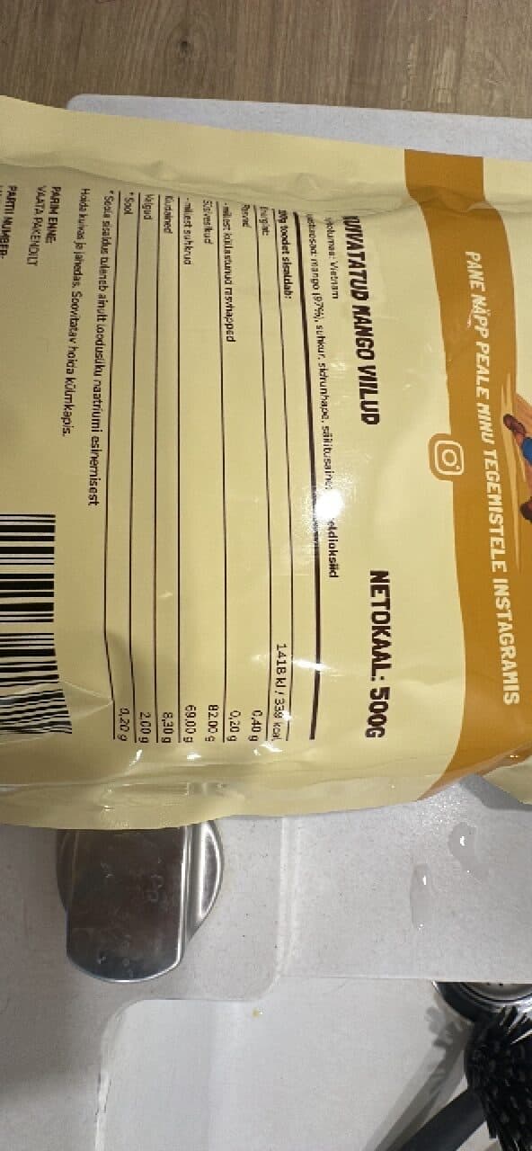 PAHKLINÄPP KUVATATUD MANGO VIILUD packshot