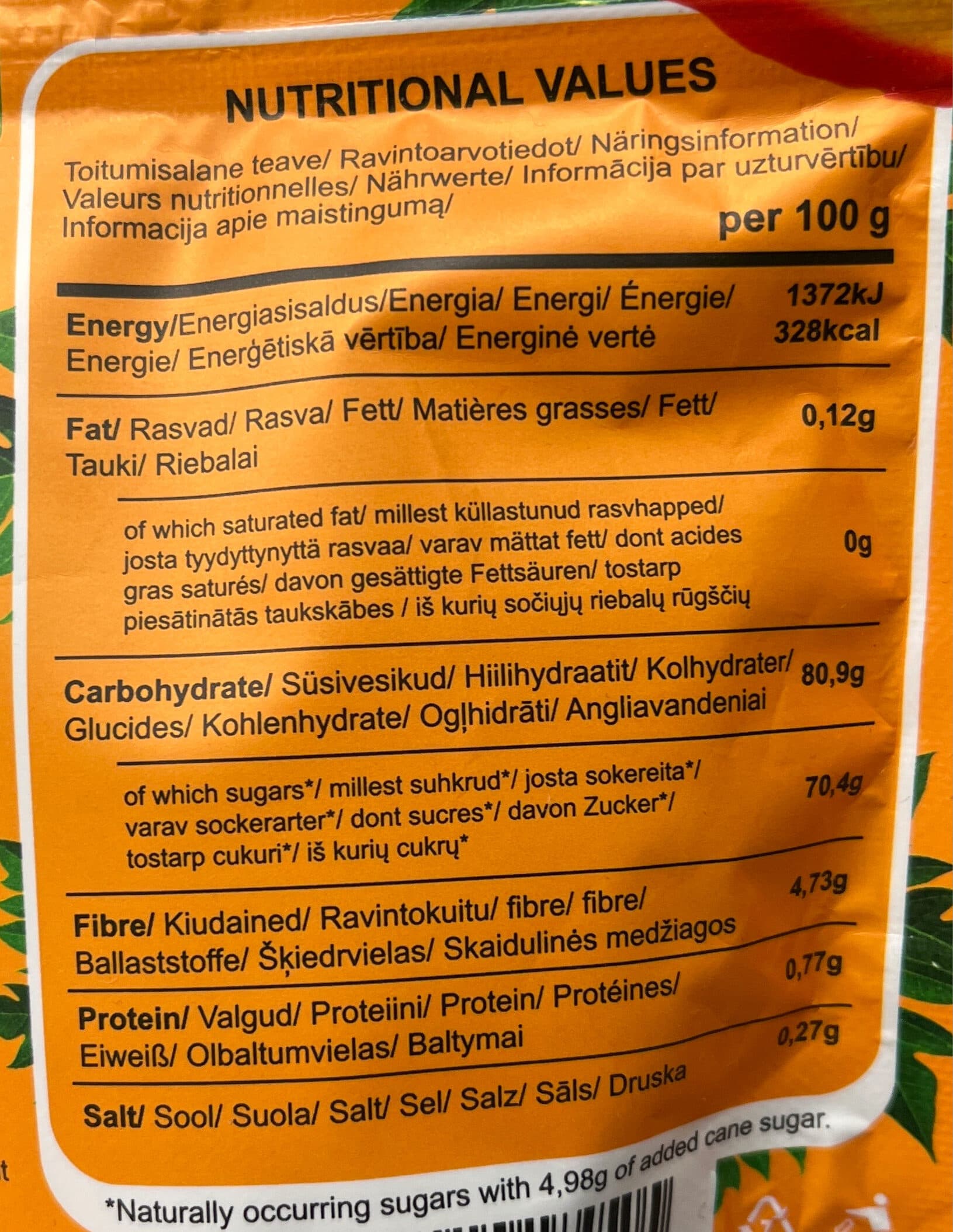 My snack Papaya dried soft slices packshot