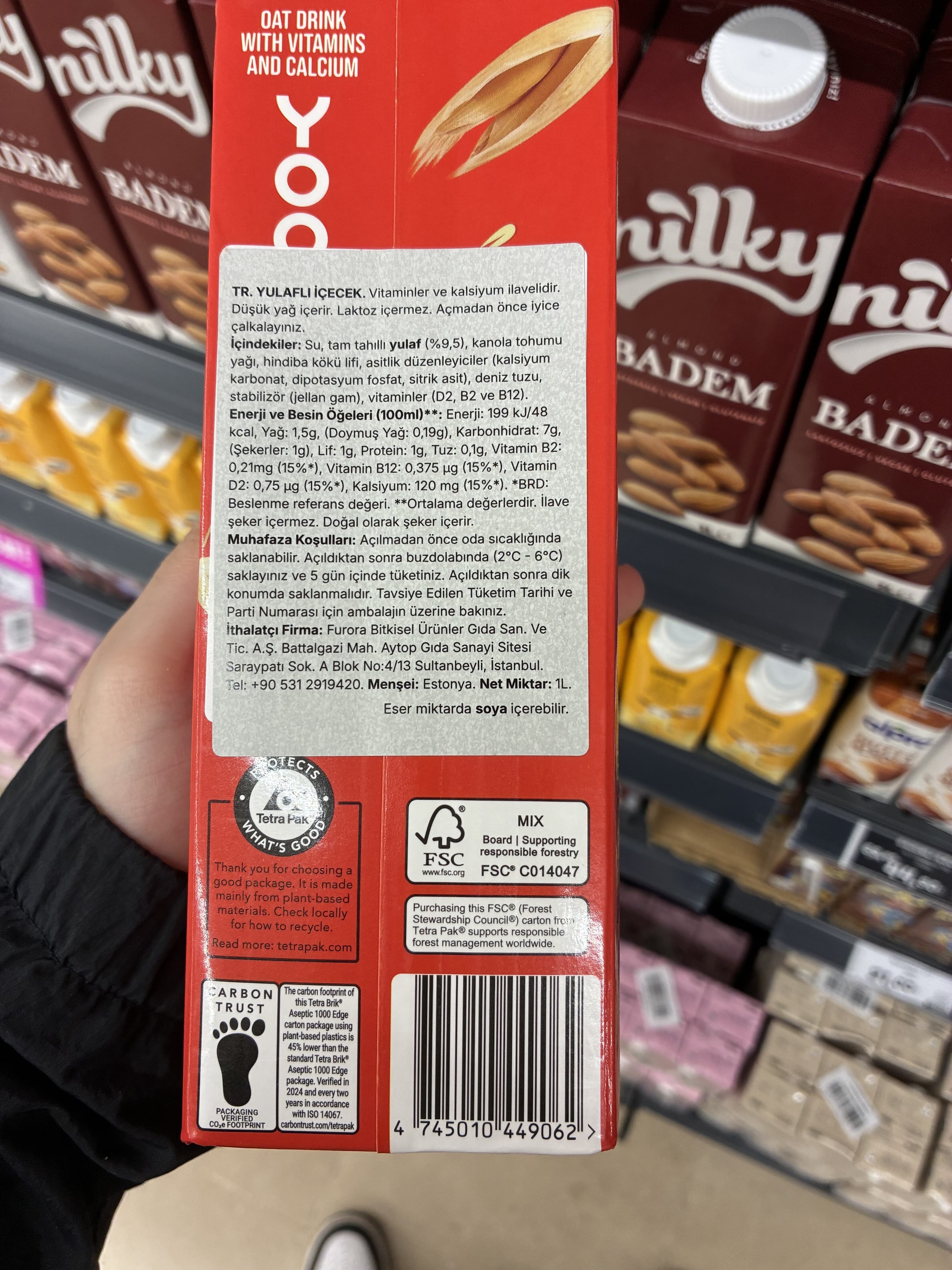 Yook Vitamin ve Kalsiyum İçeren Yulaf İçeceği packshot