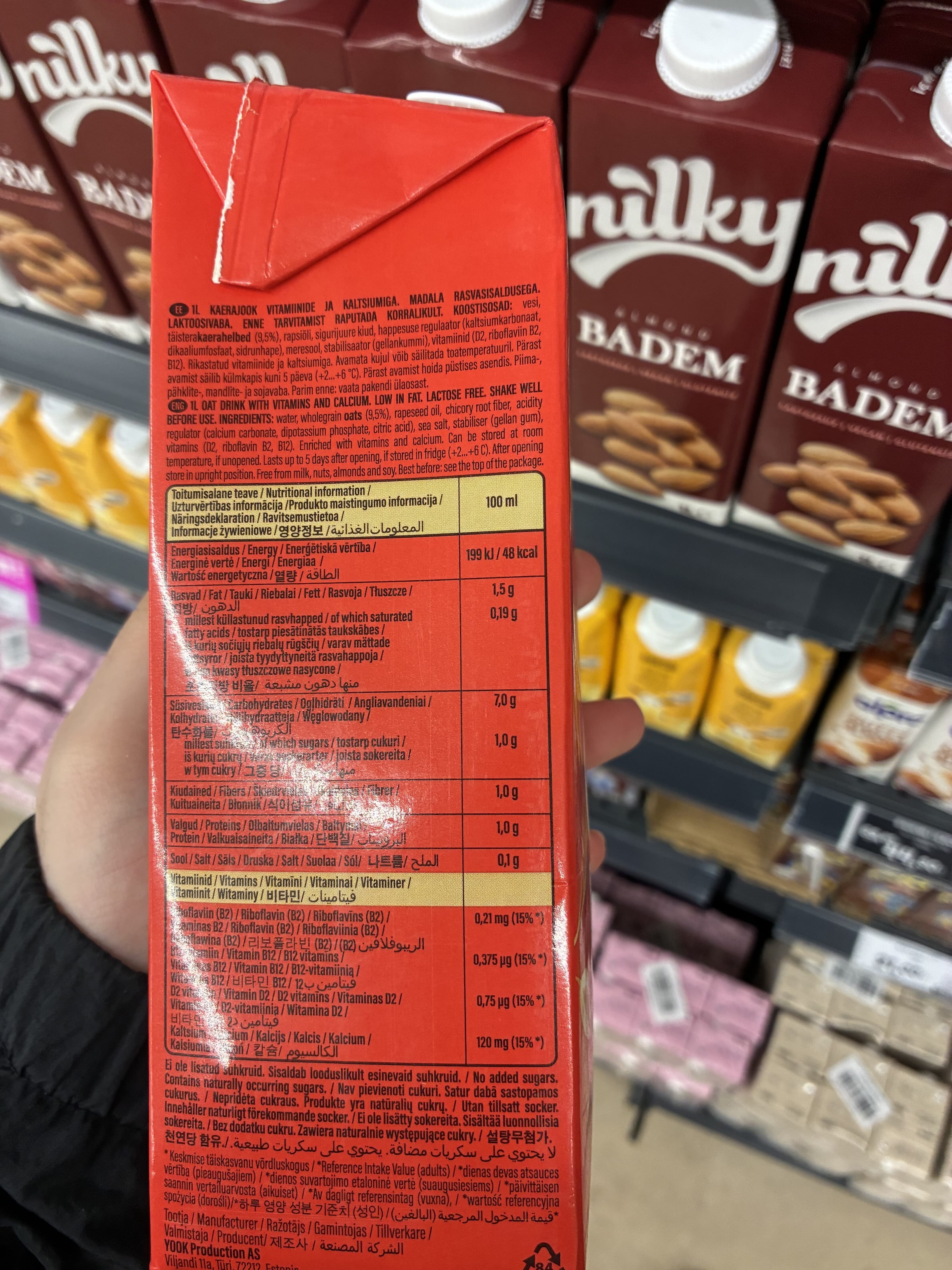Yook Vitamin ve Kalsiyum İçeren Yulaf İçeceği packshot