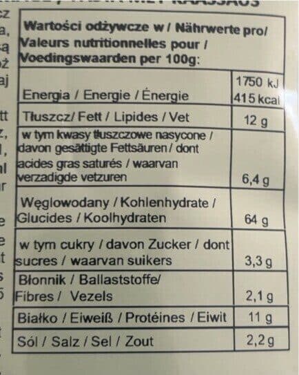 Open Food Facts Pasta with cheese sauce packshot