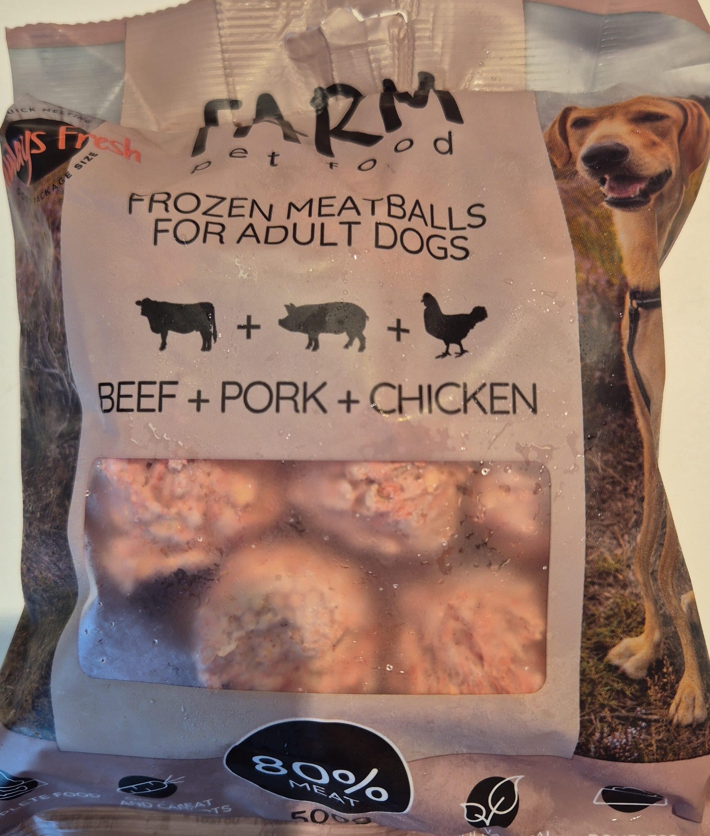 FARM Frozen Pet Food Dog/Beef+Pork+Chicken packshot