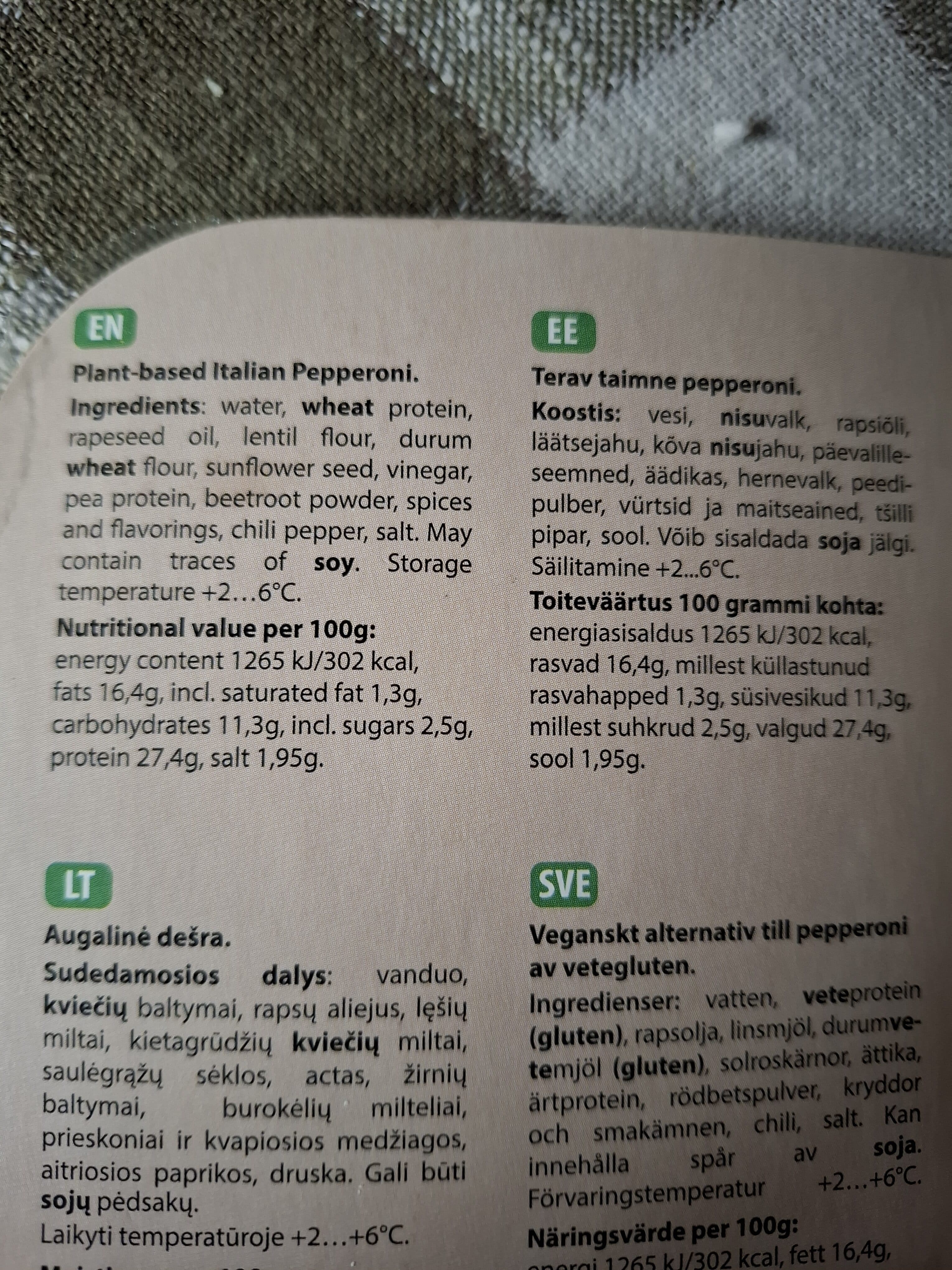 Veganic Italian Pepperoni packshot