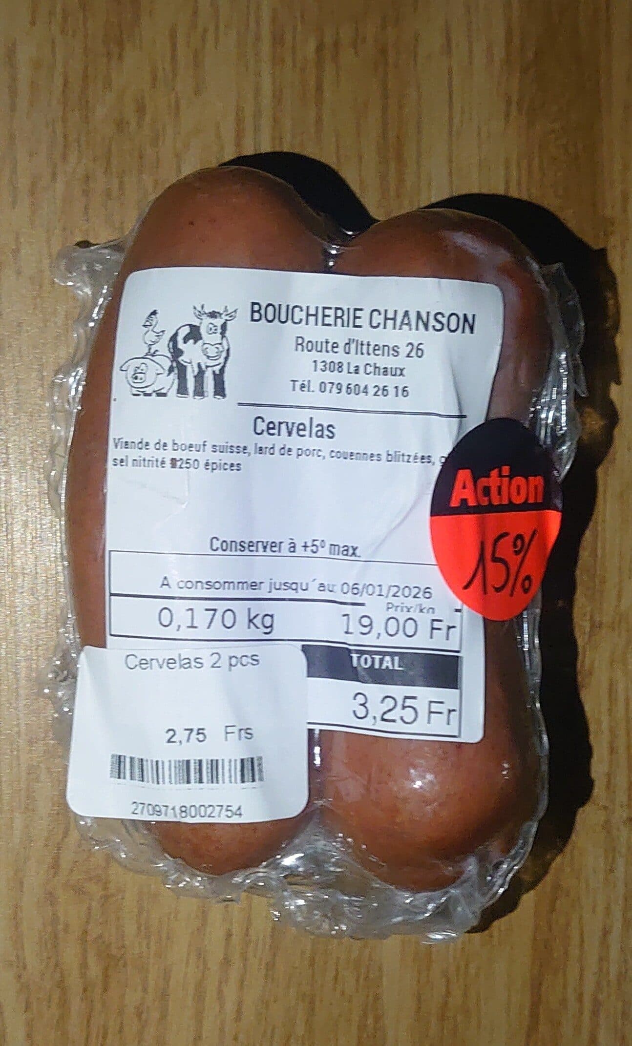 cervelas surgelés packshot