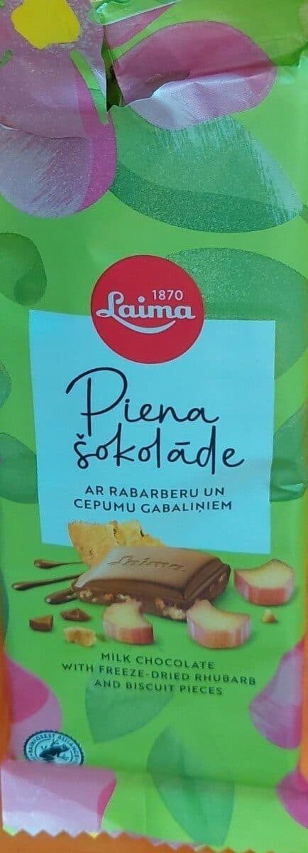 Laima Piena šokolāde ar rabarberu un cepumu gabaliņiem packshot