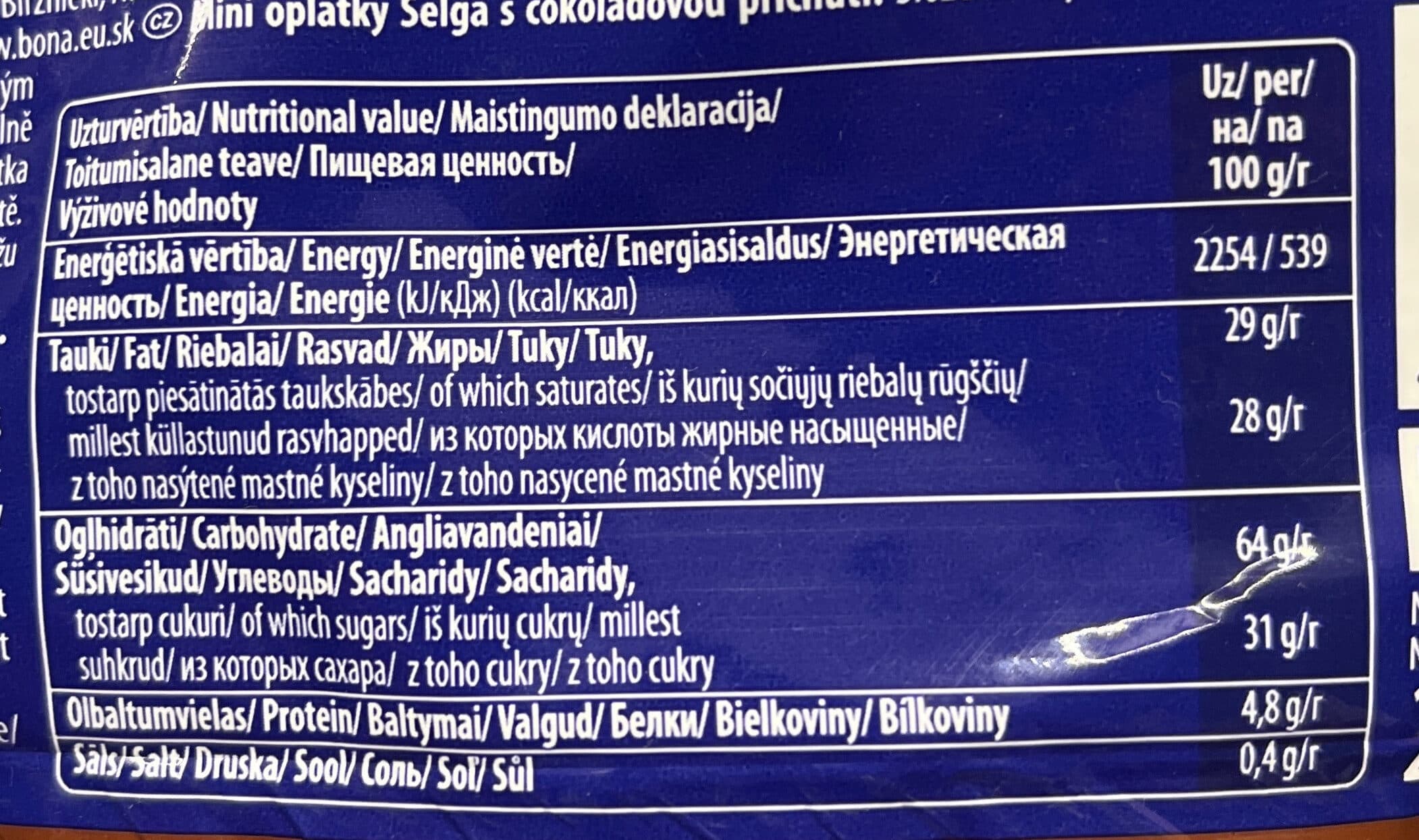 Selga mini vafeles packshot