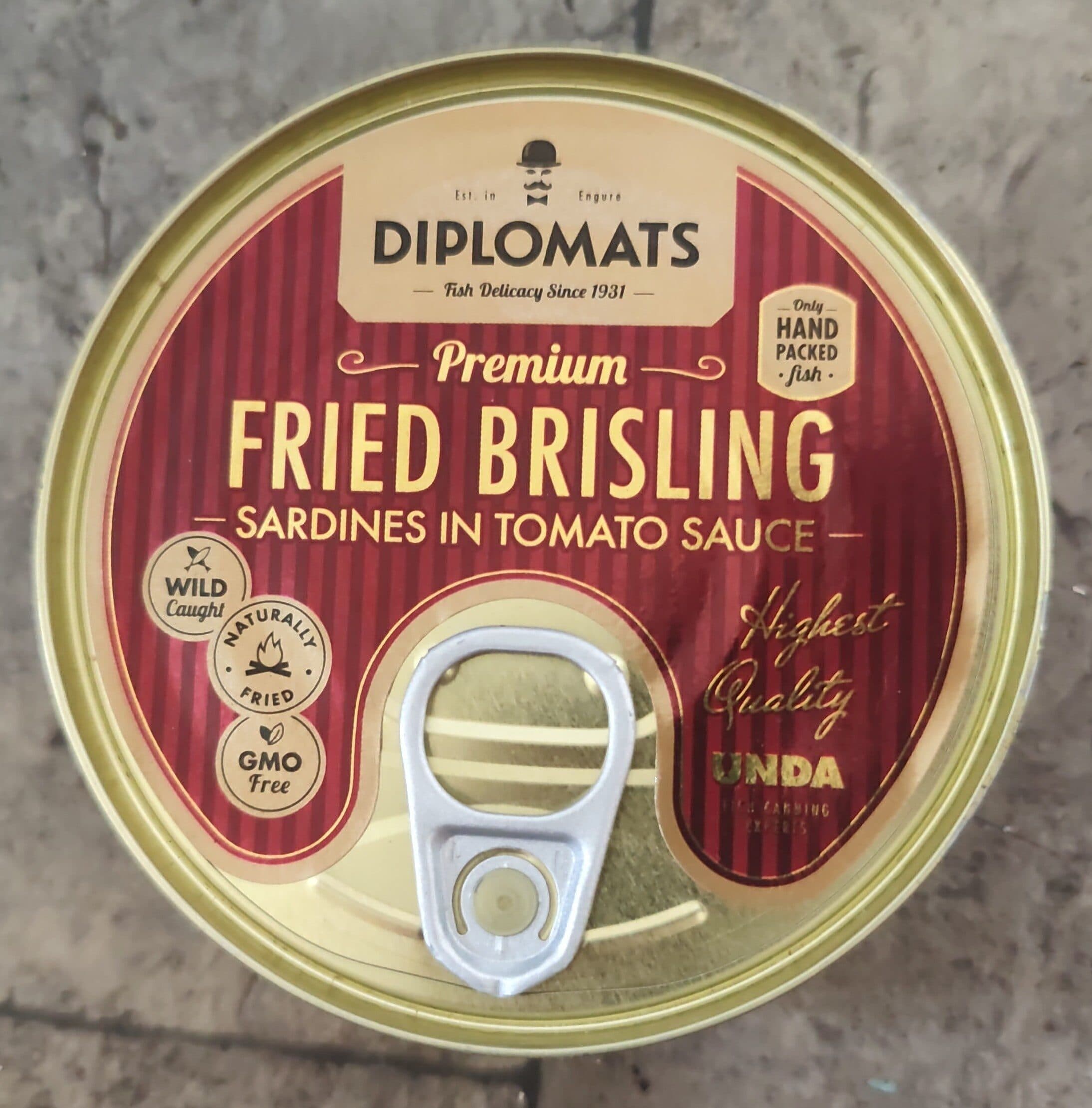 Diplomats Fried Brisling Sardines in Tomato Sauce packshot