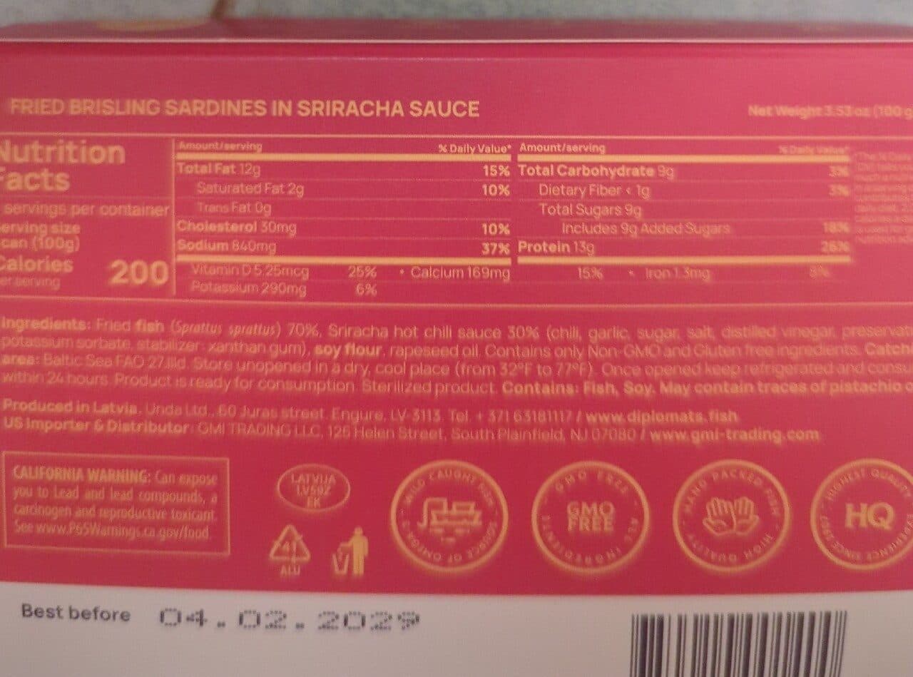 Diplomats Fried Brisling Sardines packshot