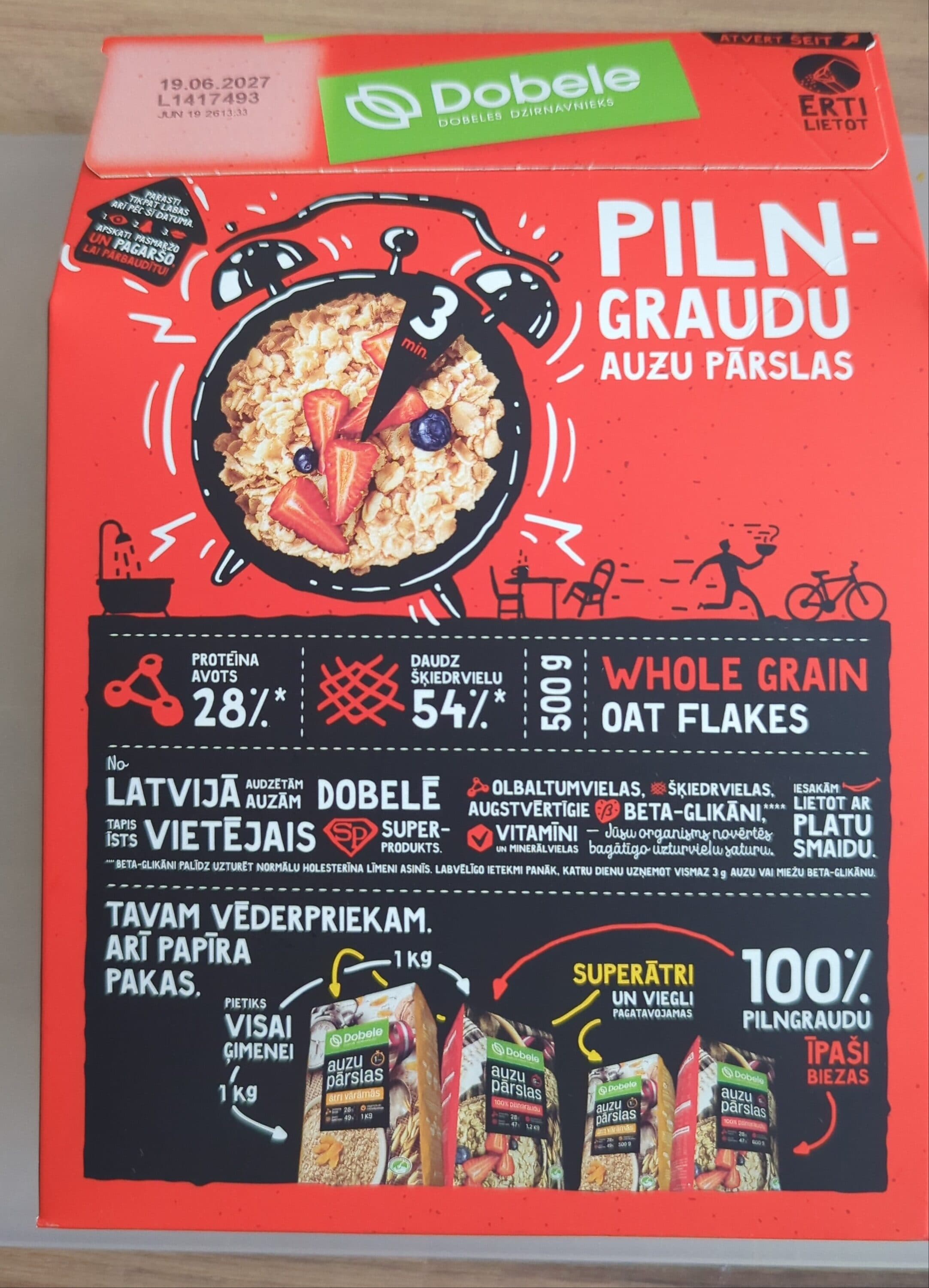 Dobel Whole grain oat flakes packshot