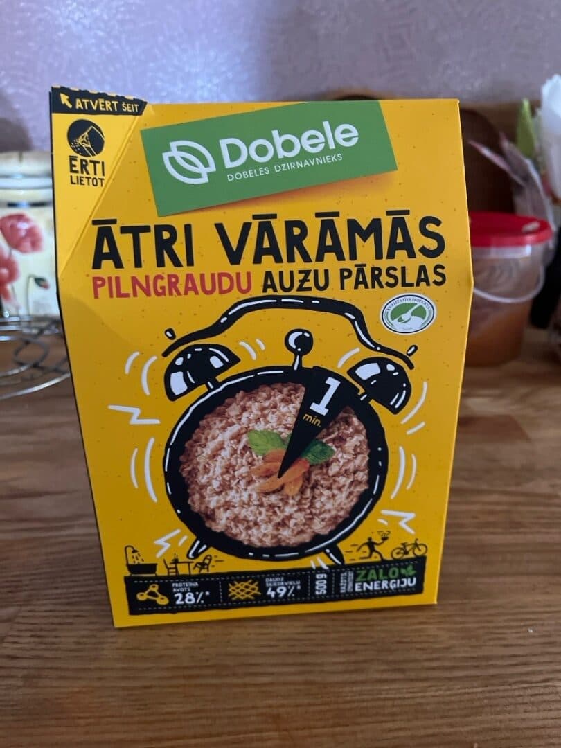 Dobele Quick cooking whole grain oat flakes packshot